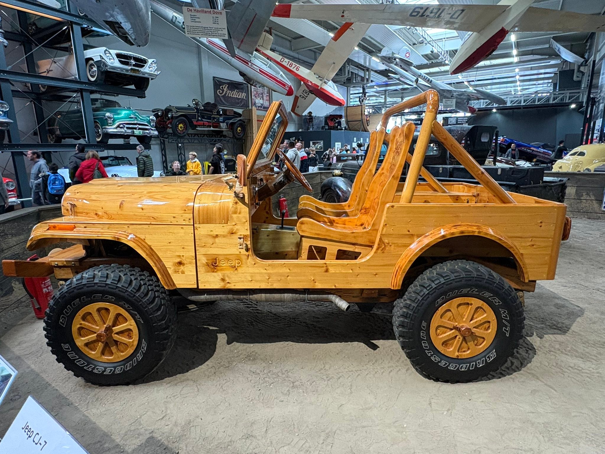 Wooden Jeep CJ7 at German technical museum