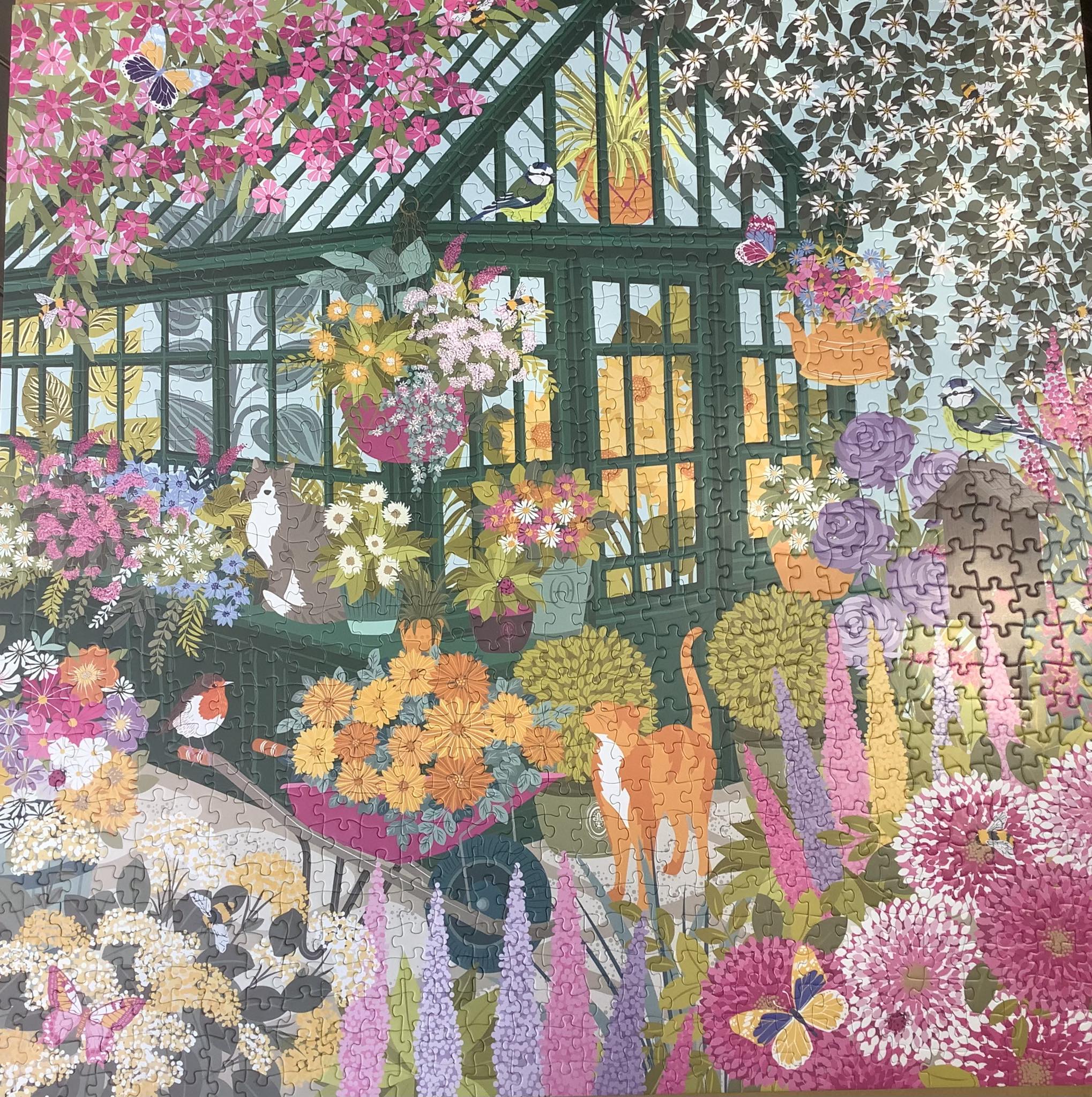Claire Wilson's Spring Greenhouse 1000 piece puzzle