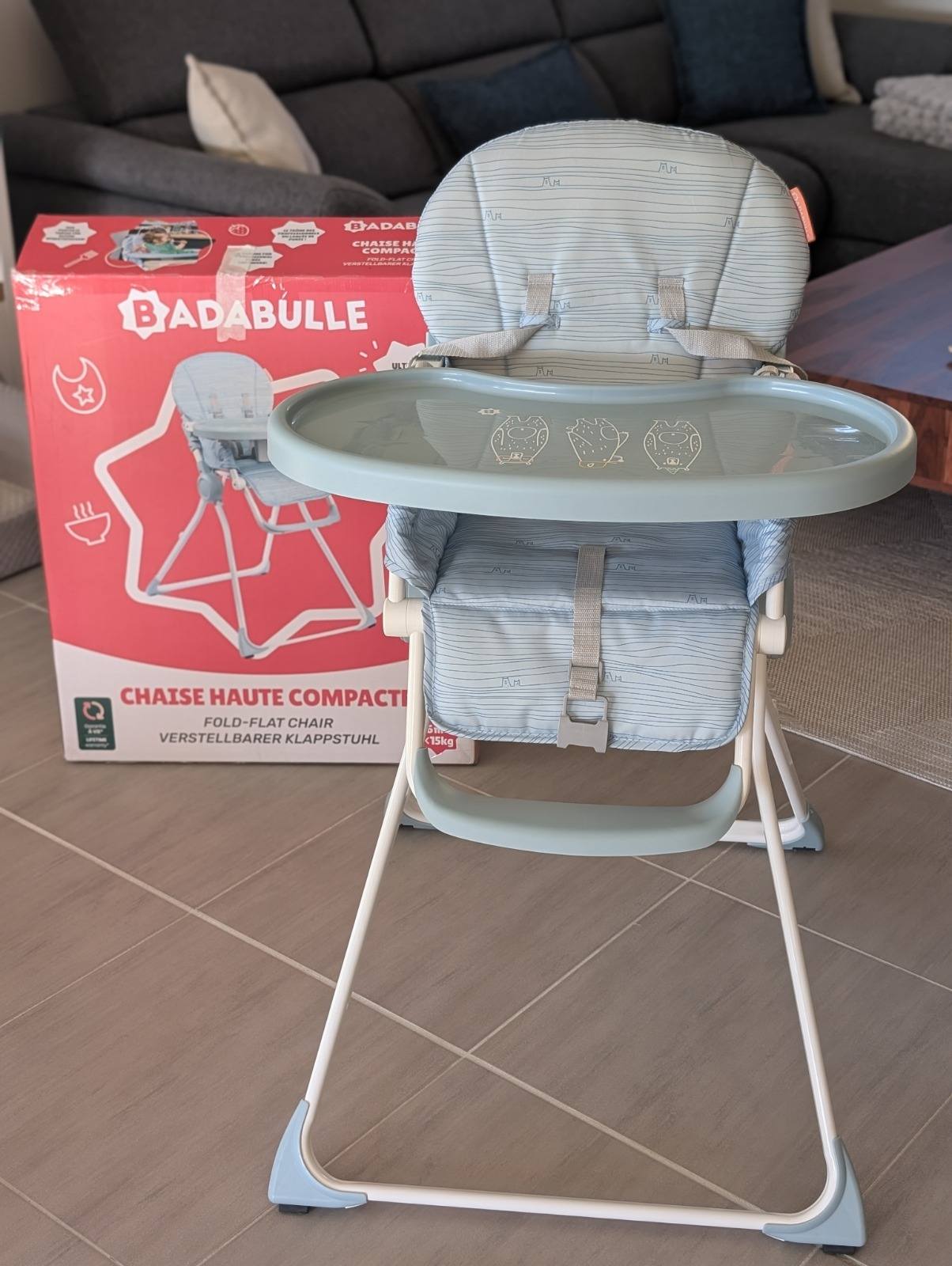 Chaise Haute Bébé Badabulle Ultra Compacte - Pliante Avec Tablette Et Dossier Ajustables