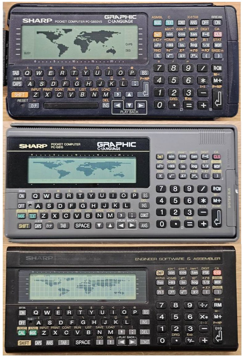 Sharp PC-G850V pocket computer features and specifications