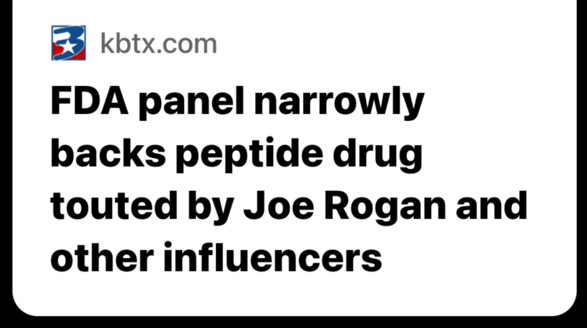 An FDA advisory panel narrowly voted to ease restrictions on injectable “wellness” peptides like BPC-157 and TB-500, despite FDA scientists warning there's little evidence they're safe or effective. If the FDA follows