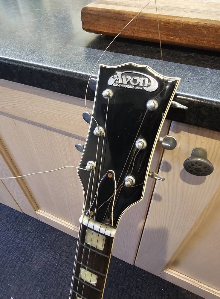 Sold). 1970s Avon Rose Morris, Les Paul copy, made in Japan. Model