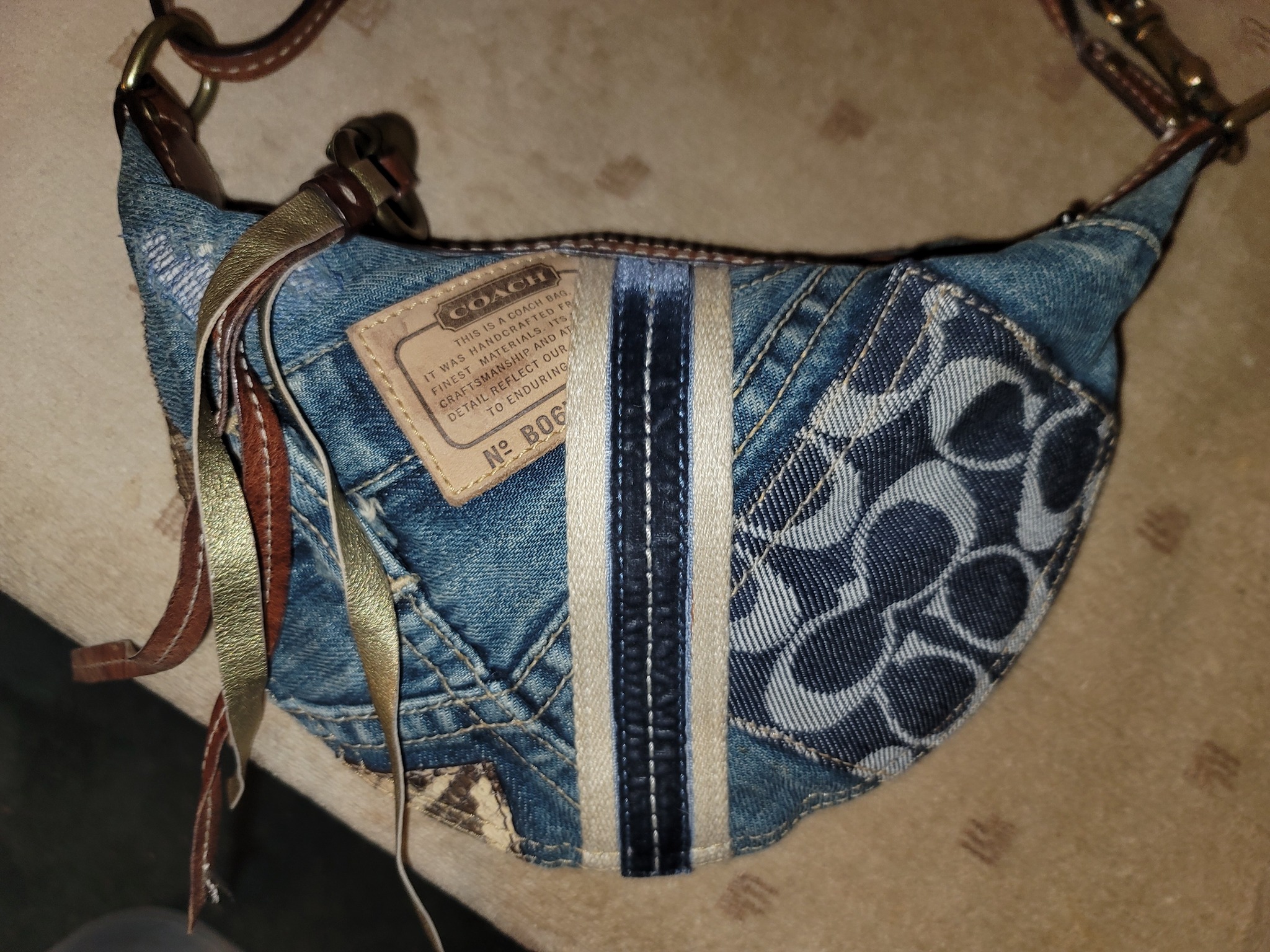 COACH LEGACY HANDBAG PATCHWORK DENIM