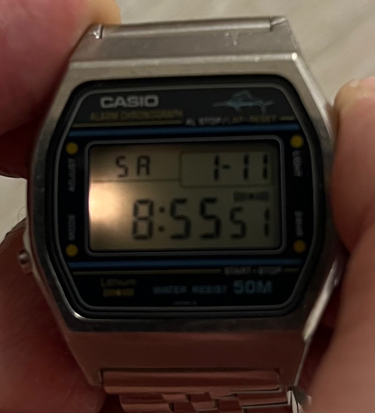 Casio W-36 Marlin (1990) Two scraps and a new (NOS) crystal 
