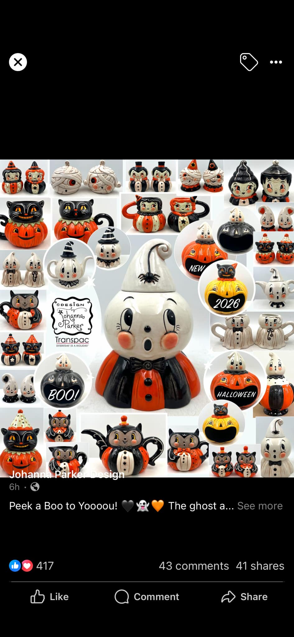 Johanna Parker Designs collector seeking Gus the Ghost and cat and
