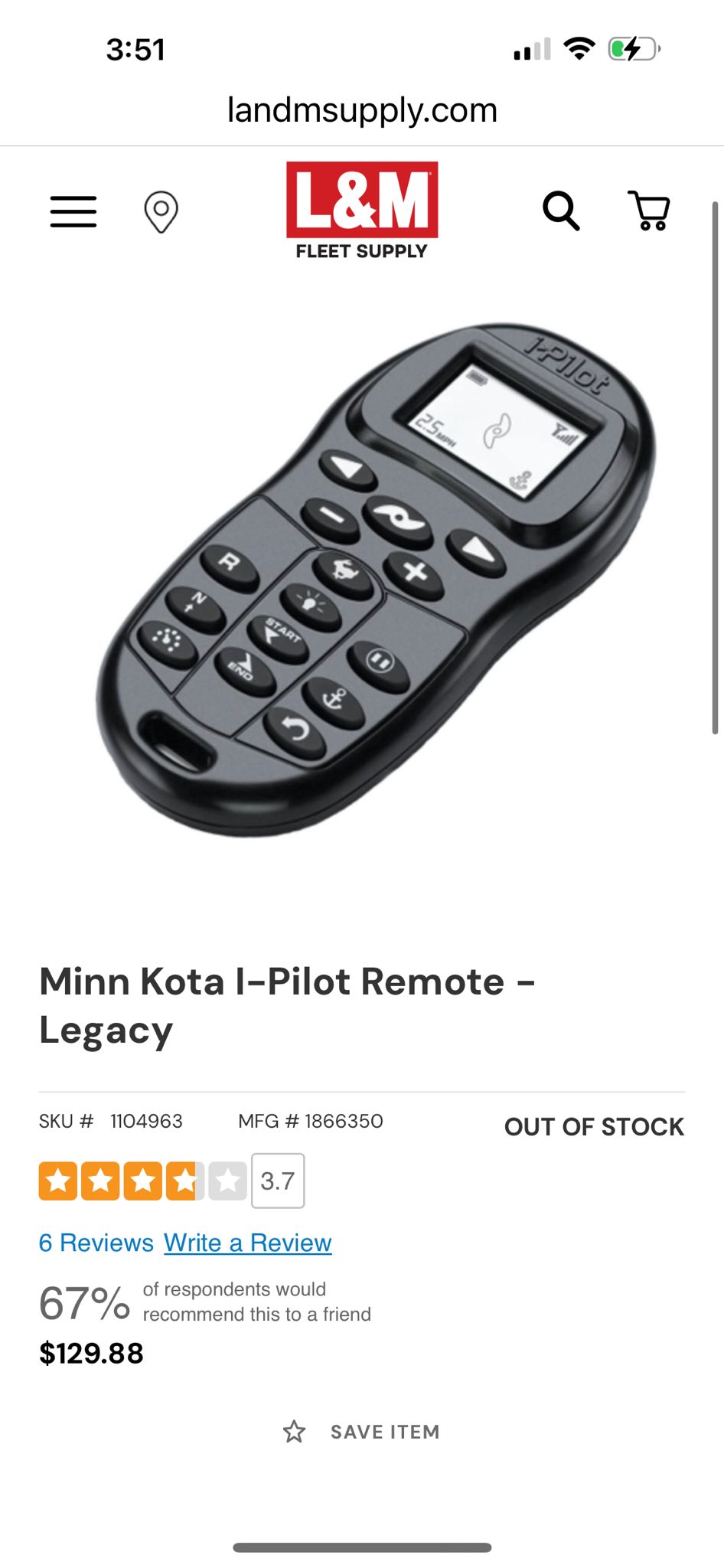 MINN KOTA I-PILOT REMOTE - Télécommande De Remplacement Originale