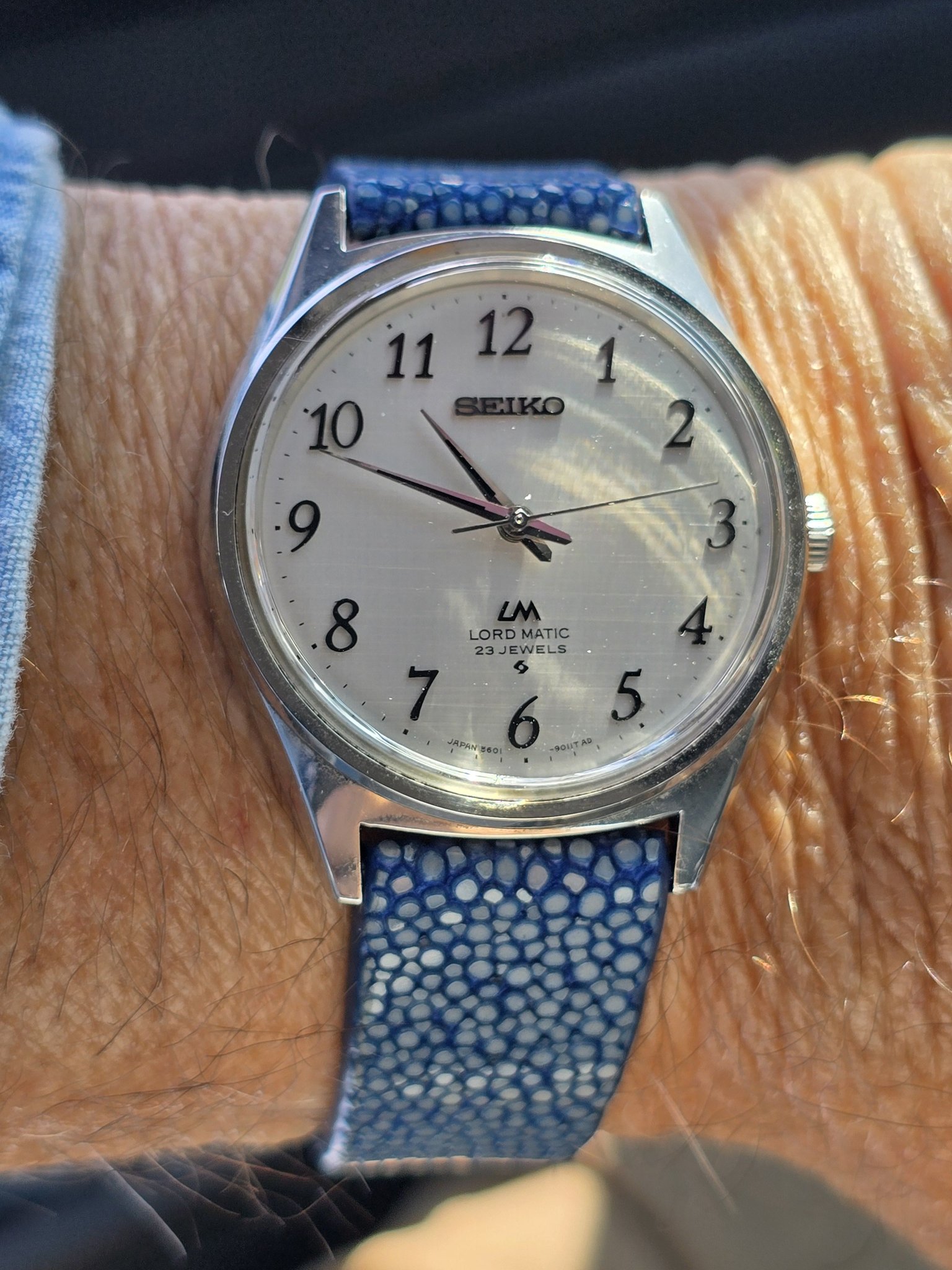 Seiko Lord Matic 5605-7020. Has vertical brushed dial may 1969
