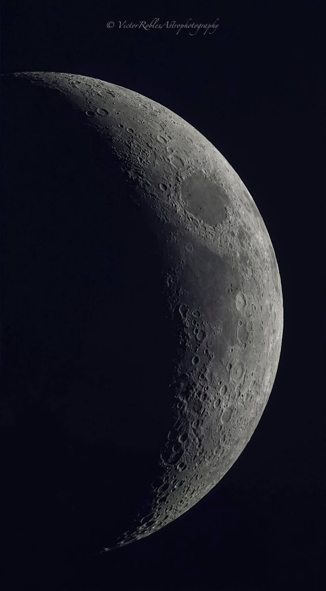 Waxing Crescent Moon, 24% illuminated, 4 days old #moon. Mosaic of