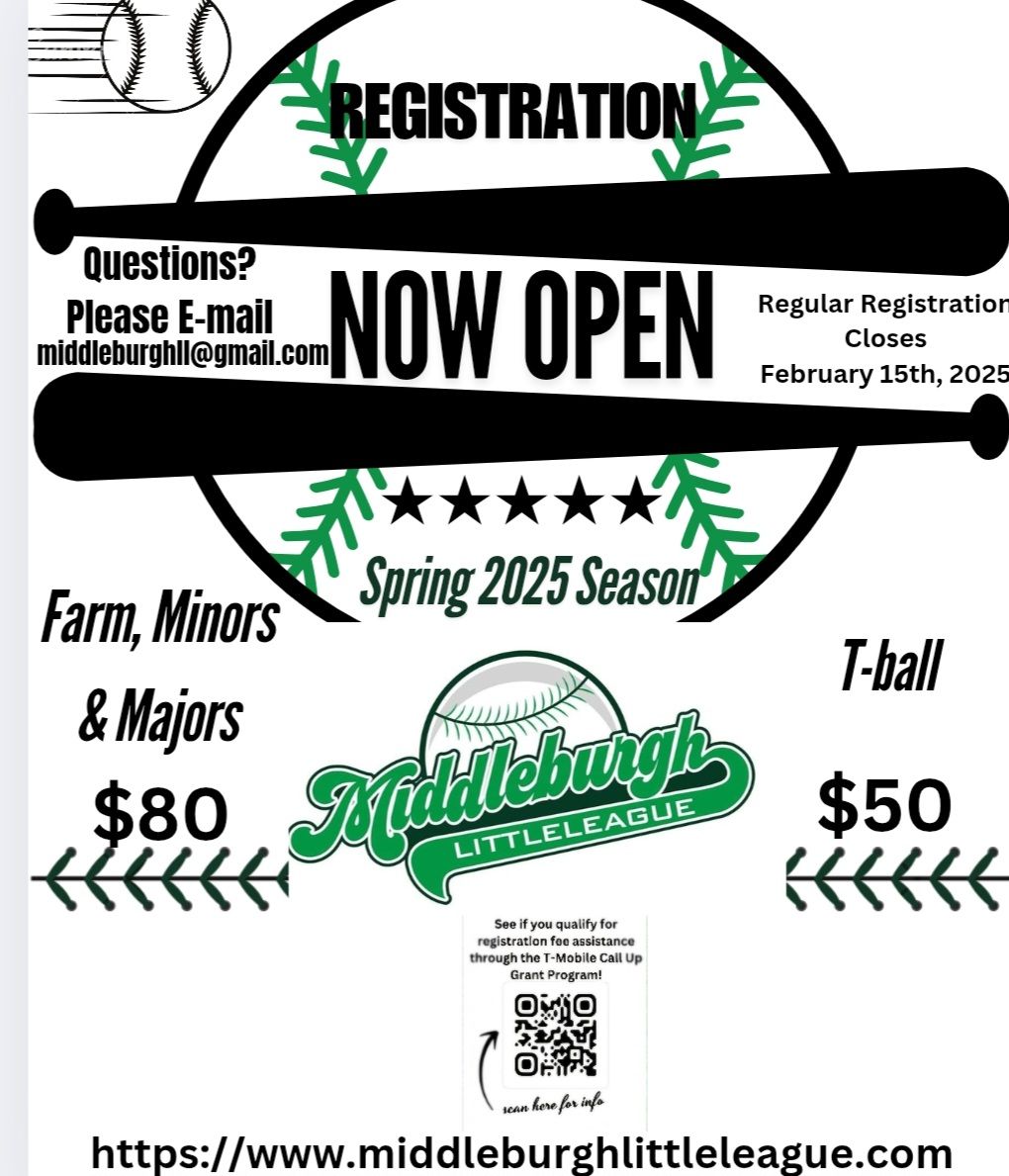 Middleburgh - ⚾️ Last Chance to Sign Up! ⚾️ Today is the LAST DAY to ...