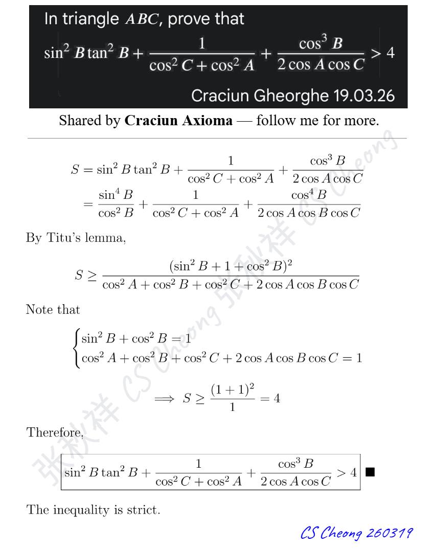 Applying Titu's lemma to find the minimum value of x+y