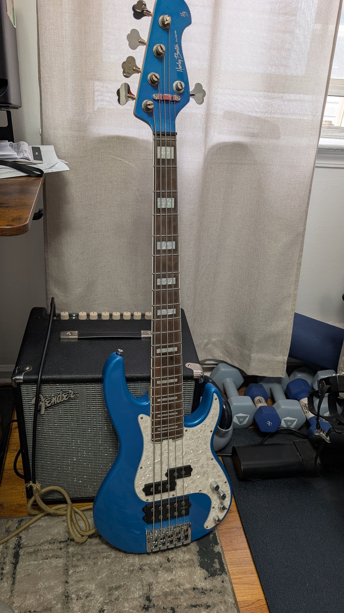 My Harley Benton DC Junior Special Pelham Blue jumbo frets(left