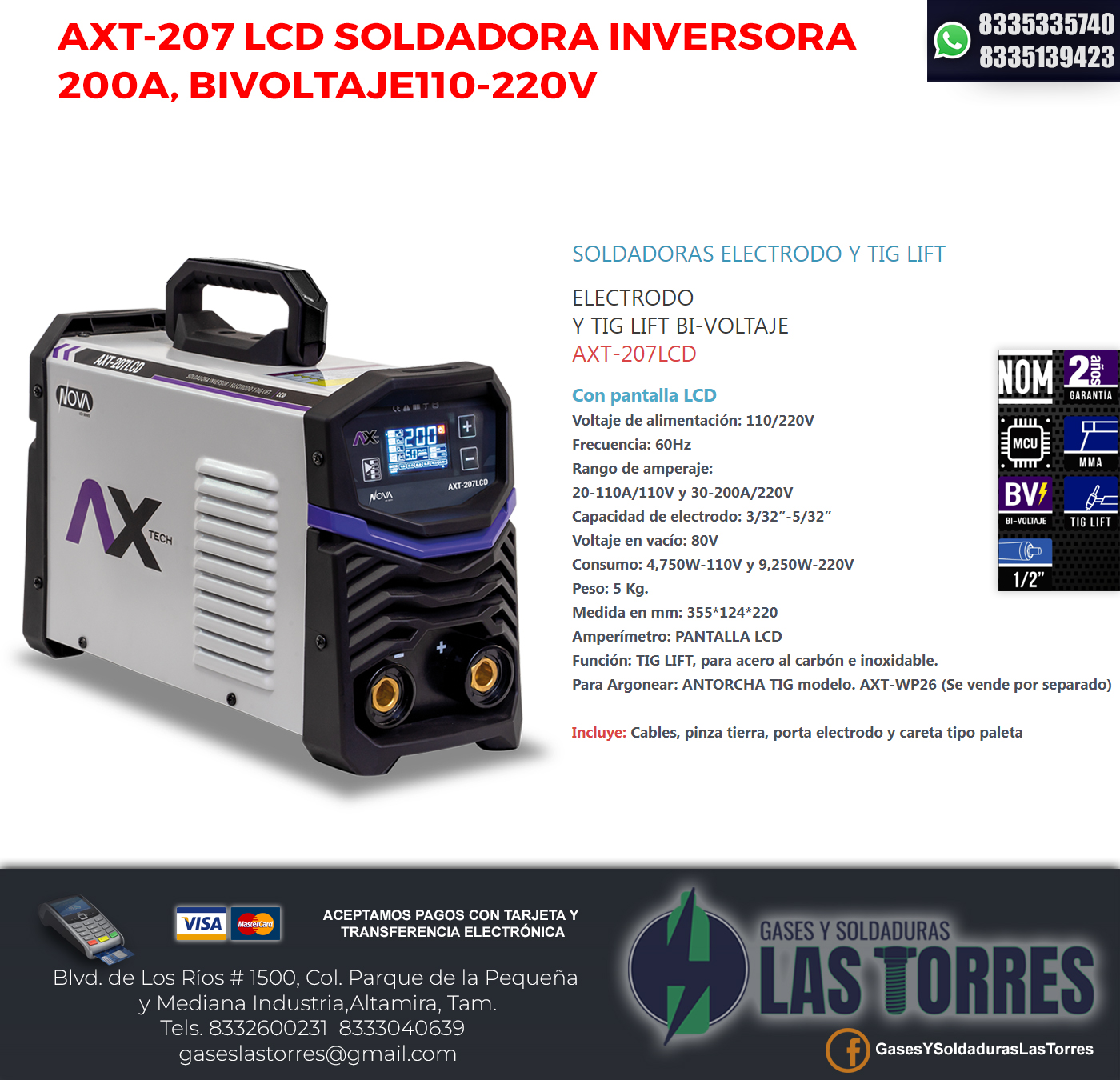 AXT-207 LCD SOLDADORA... - Gases Y Soldaduras Las Torres