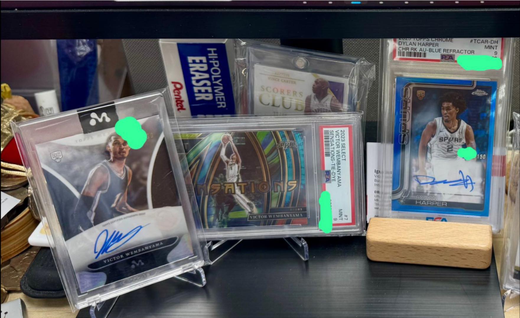 NBA cards including Wembanyama and Dylan Harper autographs