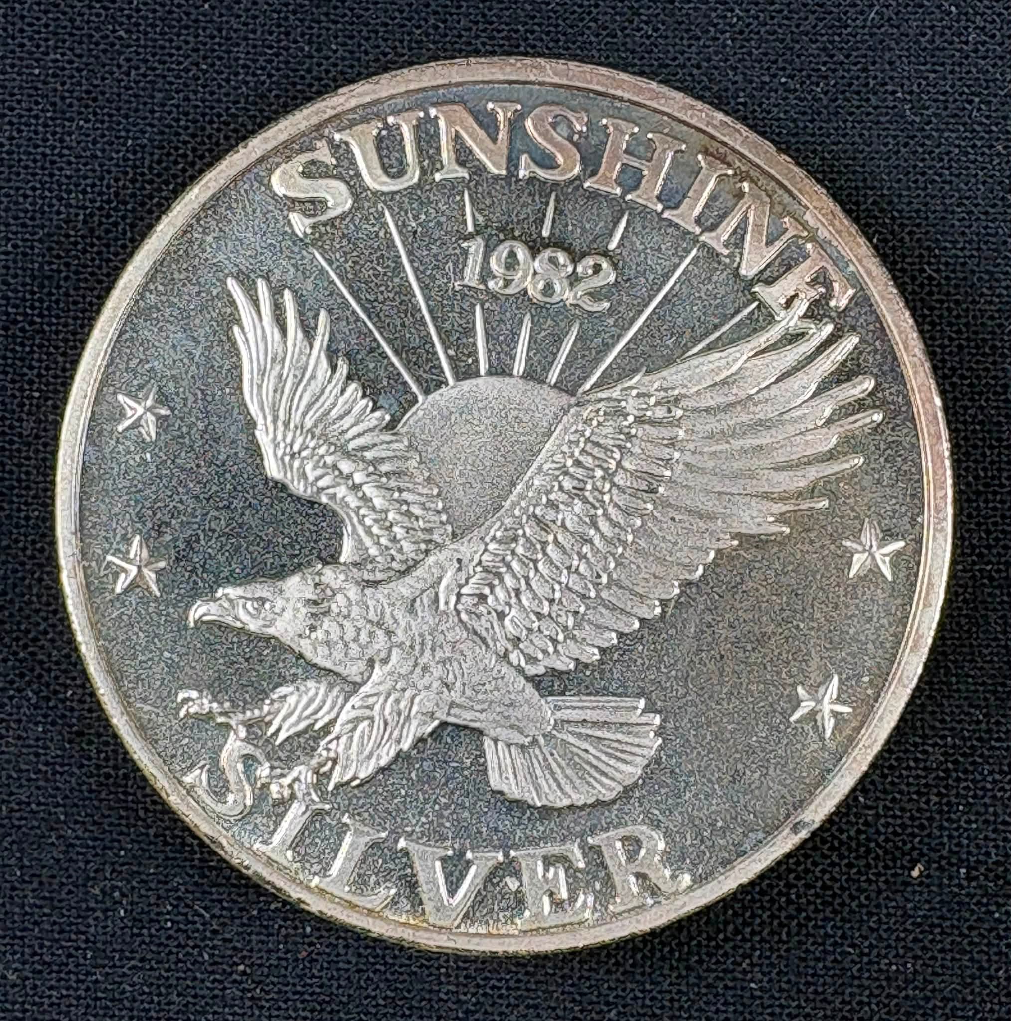 ソキウス　シャイニーシルバー 1982 Sunshine Mining 1 oz .999 silver coin for sale | Alaska