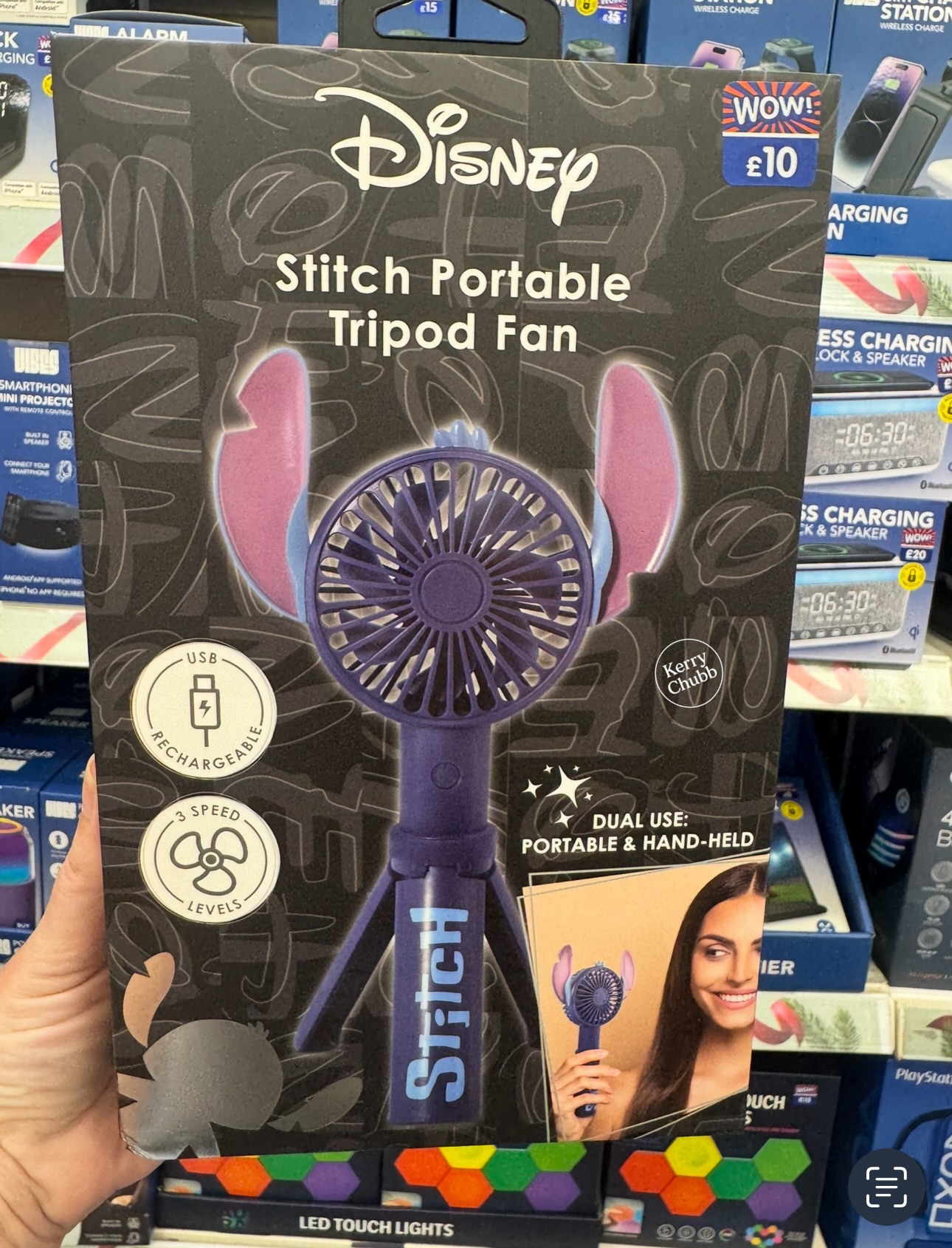 Disney Stitch Compact Portable Fanセット 冷暖房・空調