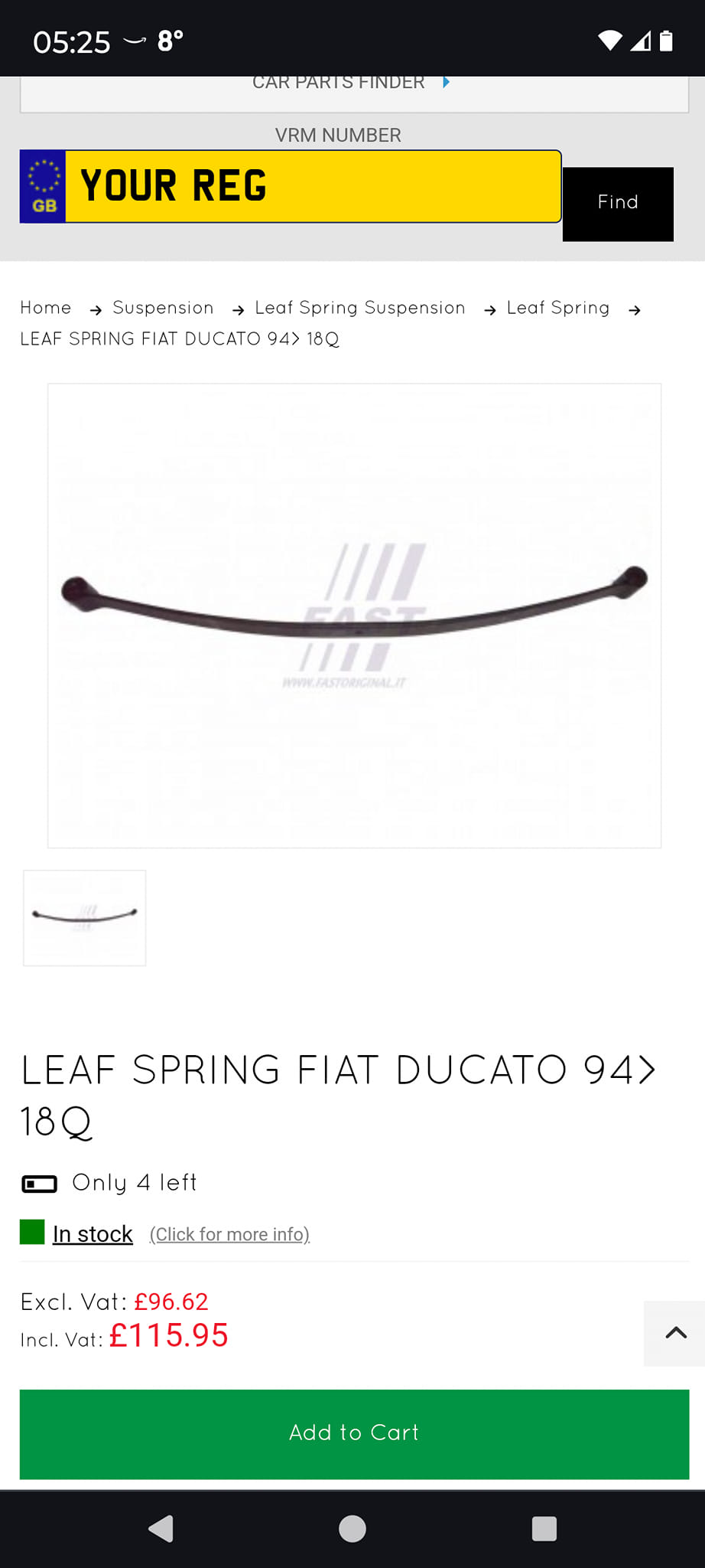 Jones Springs Single Leaf Rear Spring For Citroen Relay / Peugeot Boxer / Fiat Ducato 1994-2006-1033124