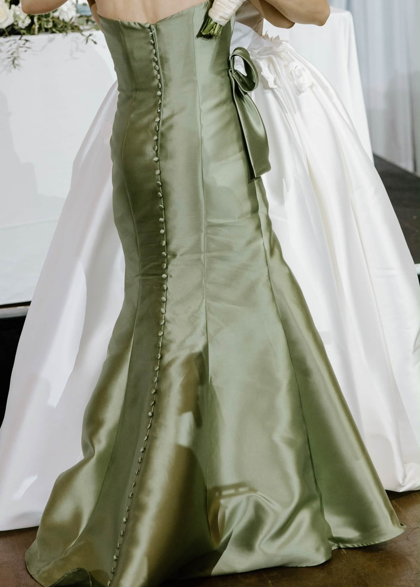 Green Apple Strapless Mermaid Evening Gown for Sale - Size Small