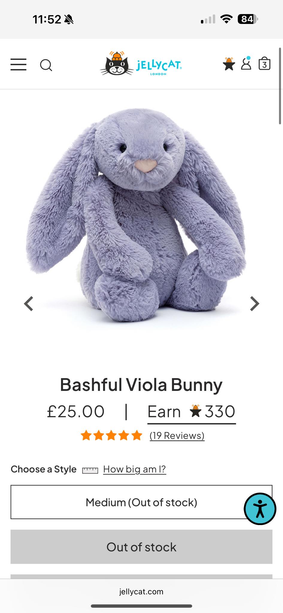 Will viola bunny be restocked on jellycat website?