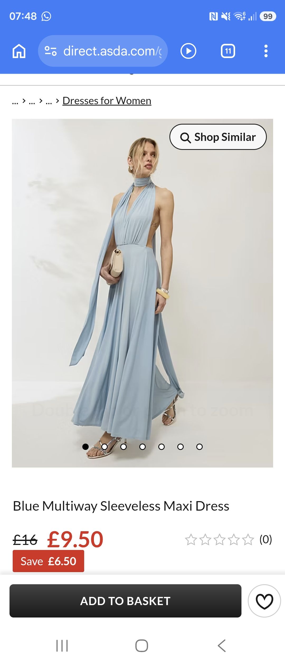 asda bridesmaid dress blue sleeveless maxi for £9.50 primary-color:Beige