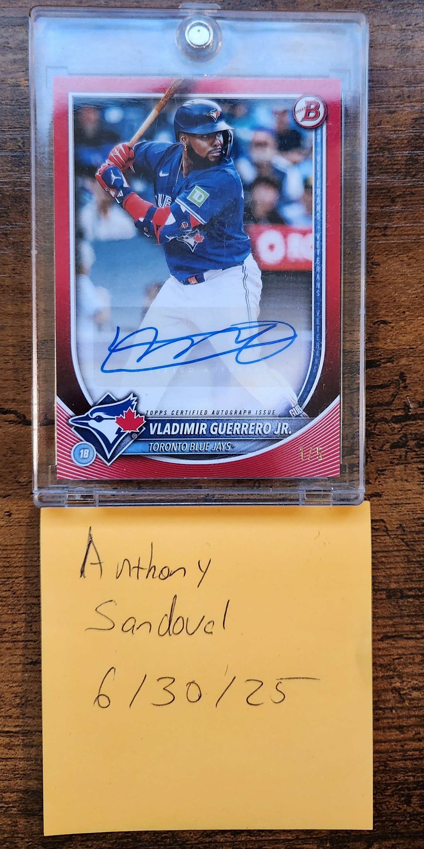 Taking offers on this, 2025 Bowman Vladimir Guerrero Jr red 1/5 auto
