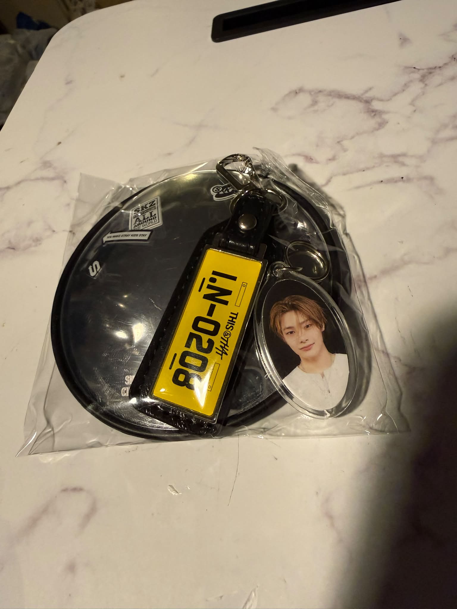 Stray Kids I.N. keychain for trade for Bang Chan