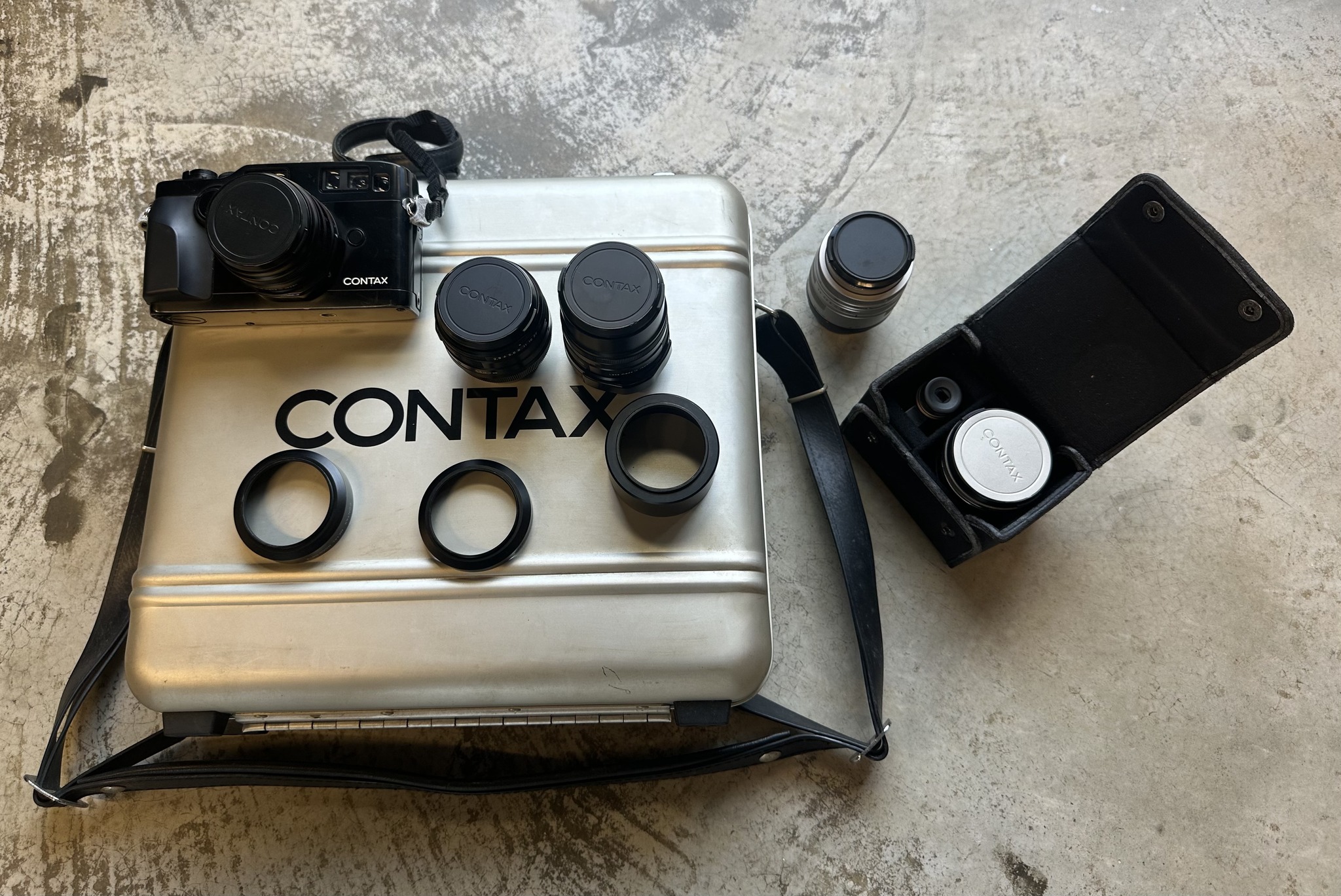 Contax G2 Black edition in original briefcase. Body CLA'd in by