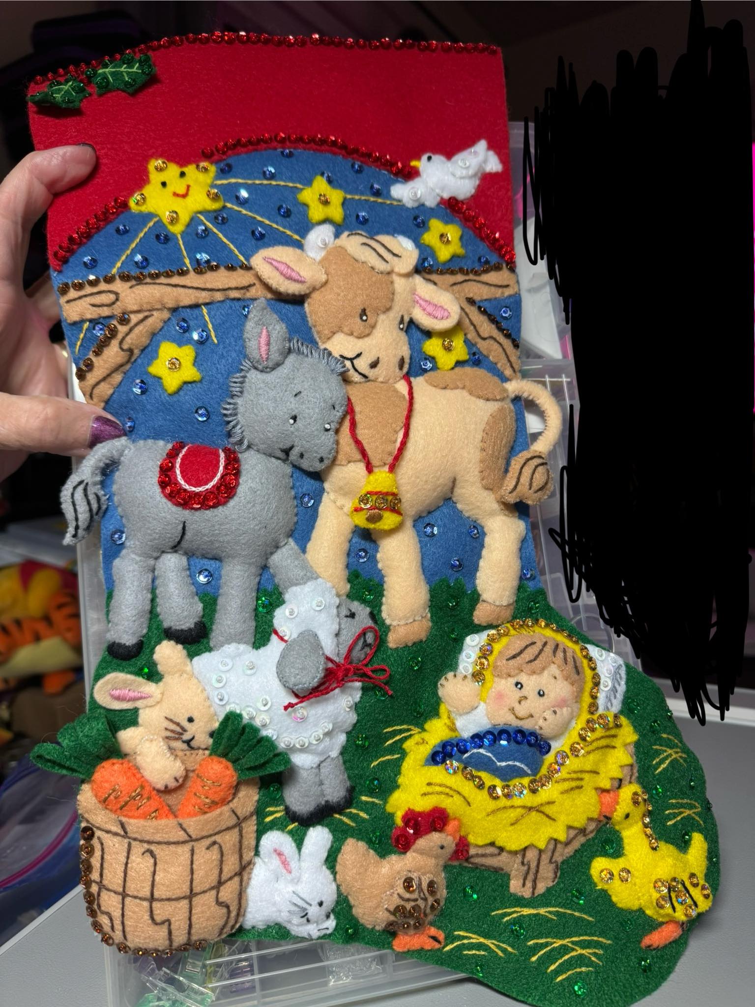 Kit Bas De Noël Bucilla Nativité En Feutrine - Jésus Dans La Crèche - Modèle 86449 - Neuf