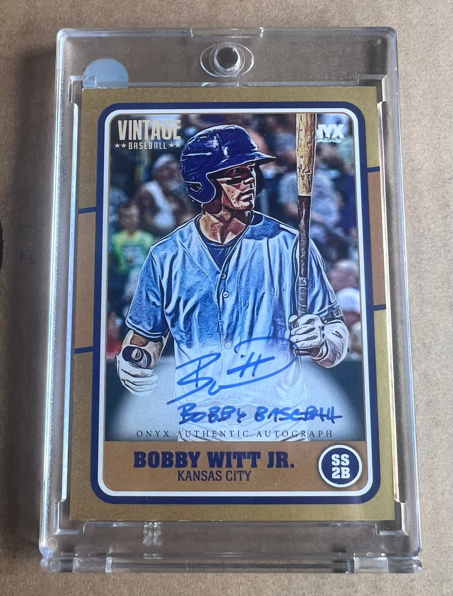 Bobby Witt Jr auto card pulled from Onyx Vintage Baseball