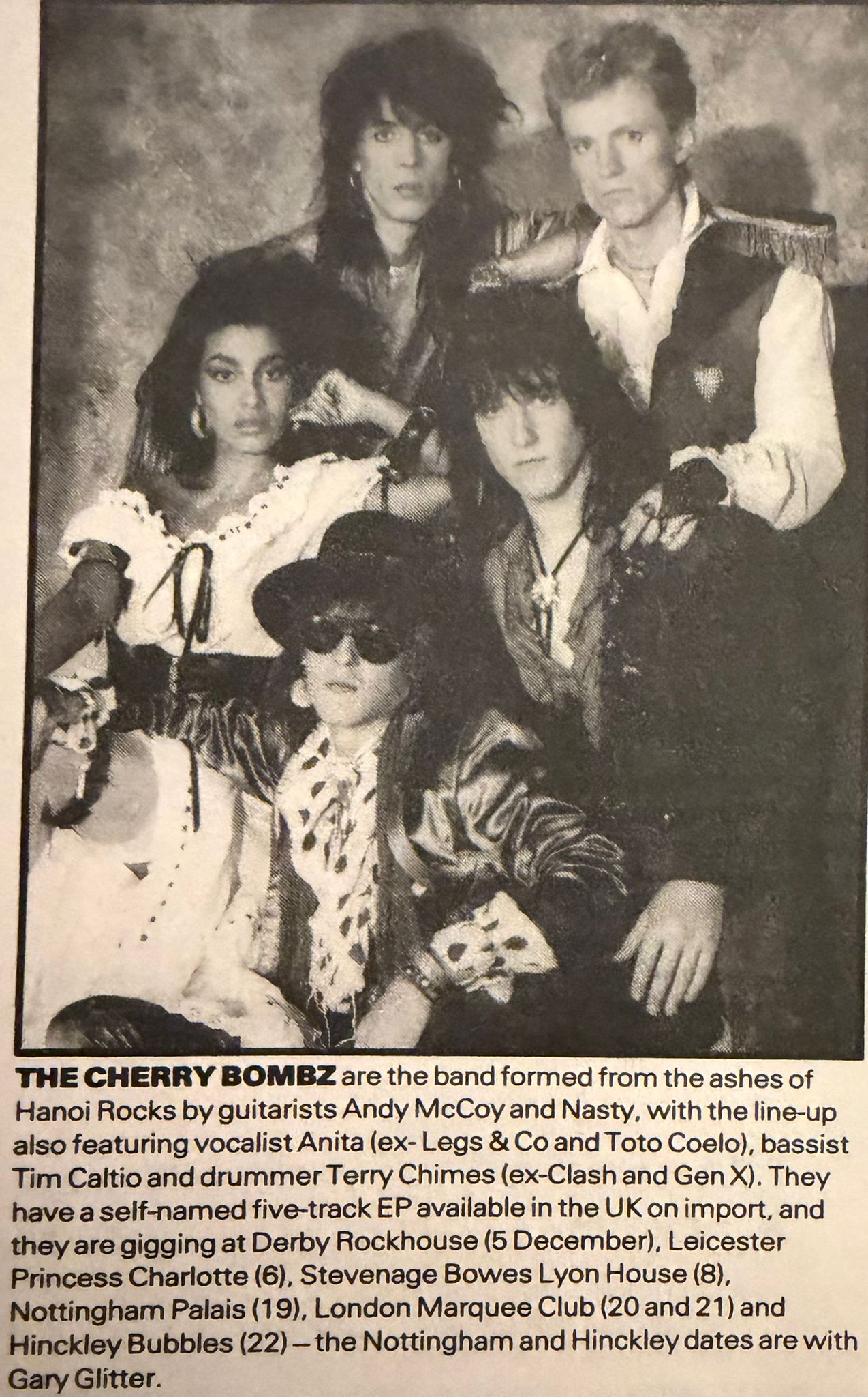 Cherry Bombz band formed by Hanoi Rocks