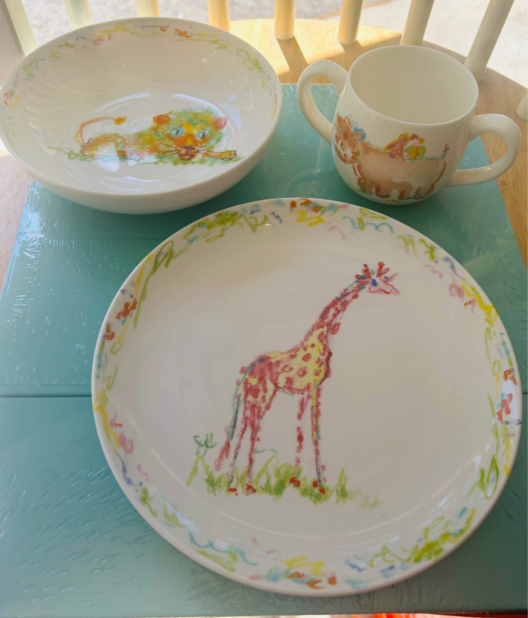 Tiffany & Co 3 piece child plate set “Tiffany Jungle 2002