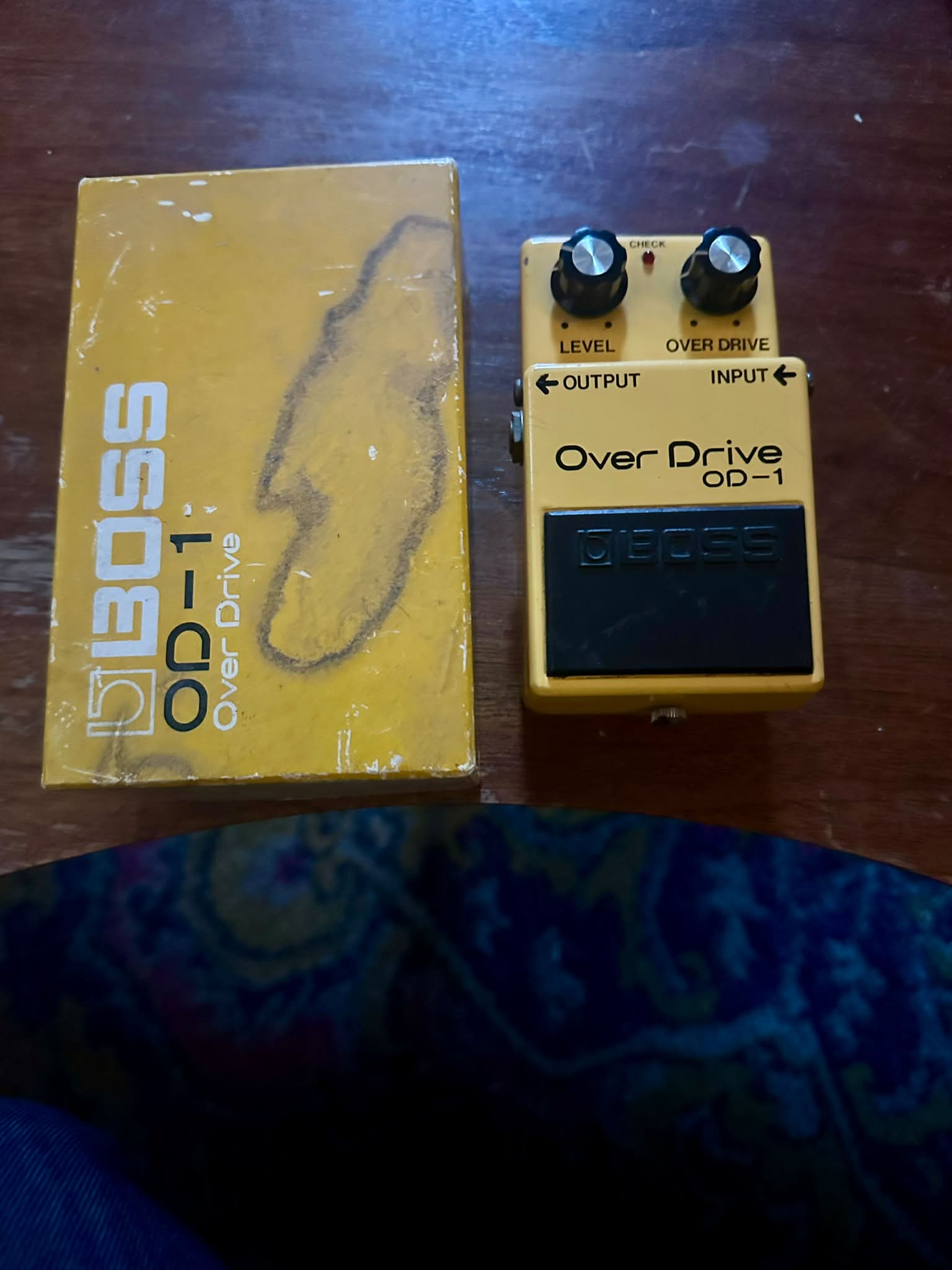Vintage Boss OD-1 pedal with Raytheon chip