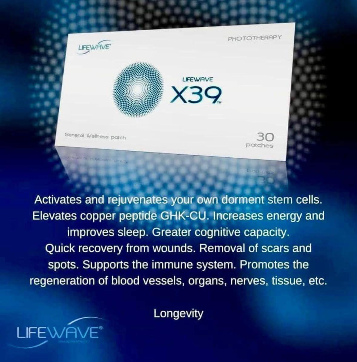 ghk-cu x39 LifeWave X39® Patches Optimum health and wellness can now be yours with X39, a new approach to improving the way your body fosters the flow of energy in your body for improvements Benefits of B12 Injections