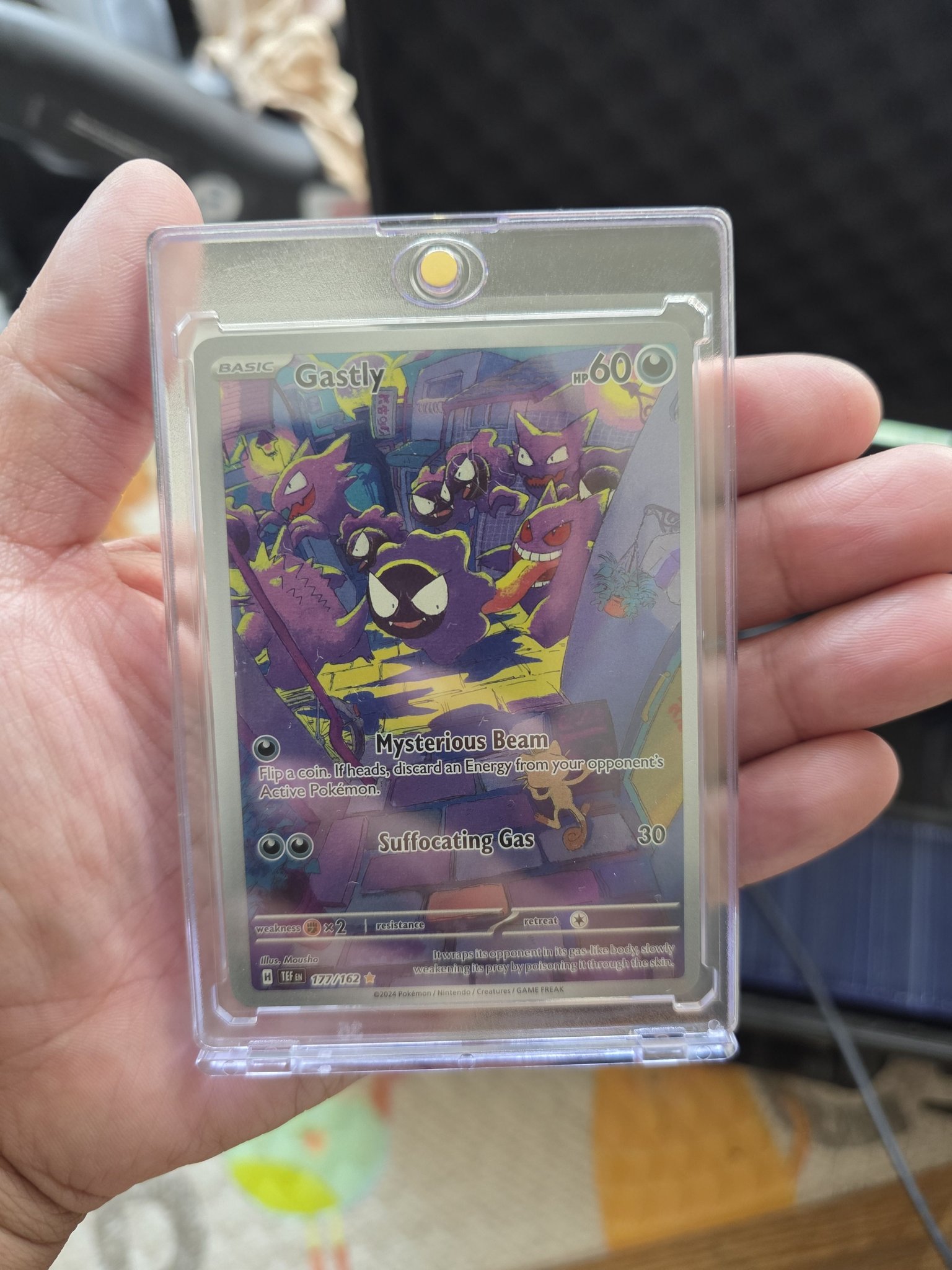 177 162 pokemon card 177/162 Gastly RarityIllustration Rare Hit Points60 HP Darkness Mysterious Beam Flip a coin Pokemon Trading Card Game Pokemon