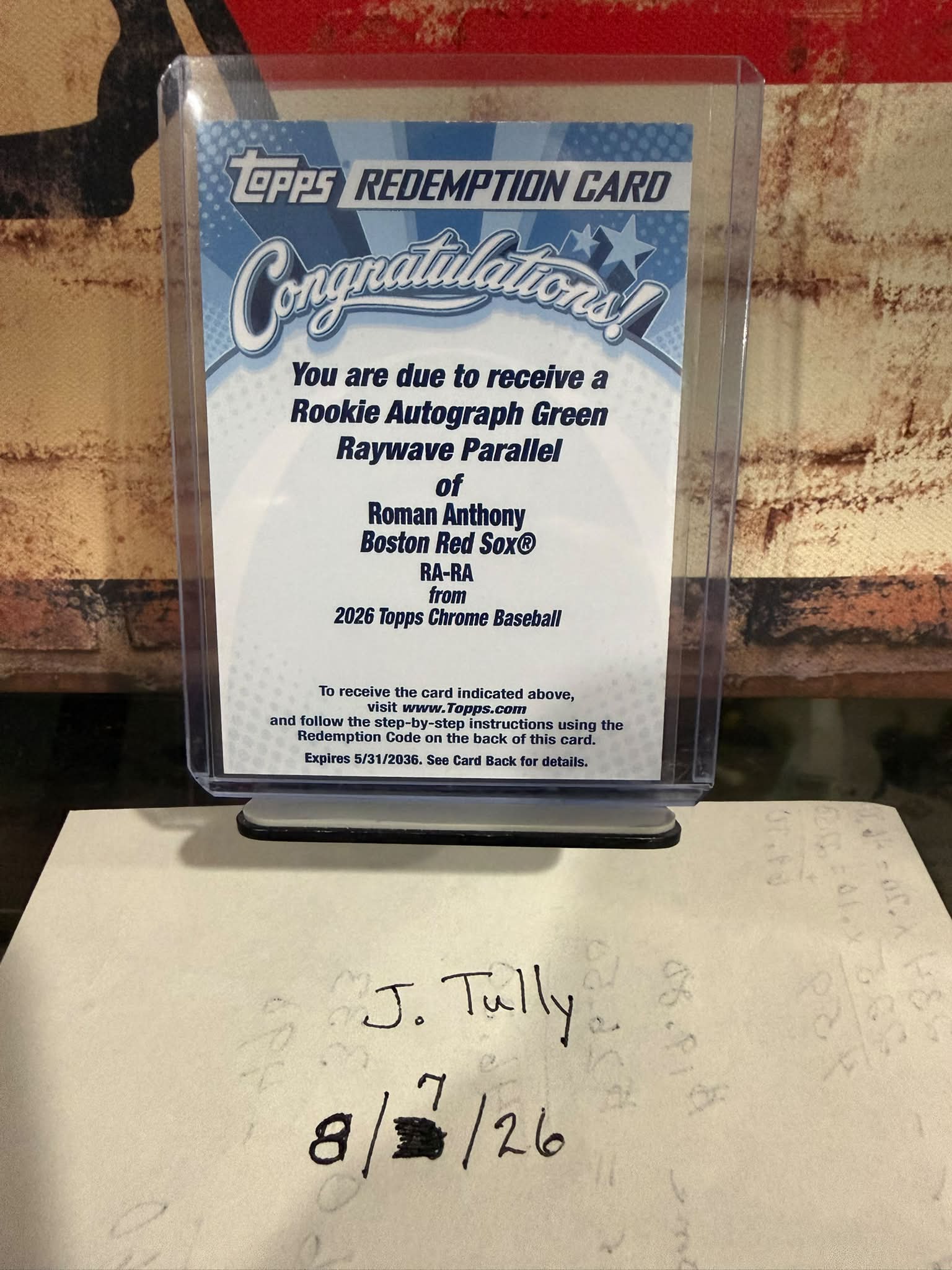 2026 Topps Chrome Rookie Auto Roman Anthony Green RayWave /99 for sale