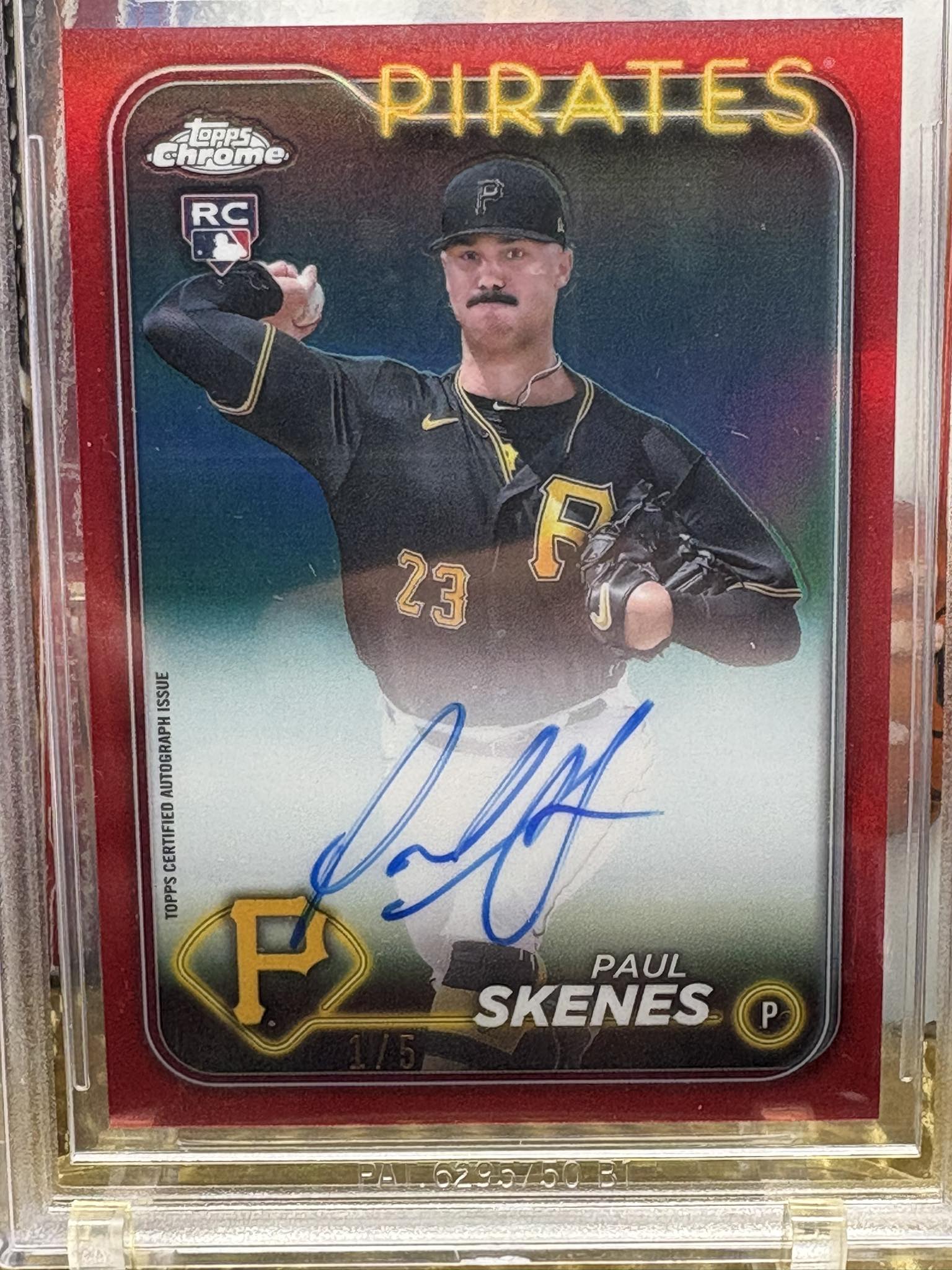 2024 Topps Chrome Update Paul Skenes Red Refractor Auto 1/5 for 