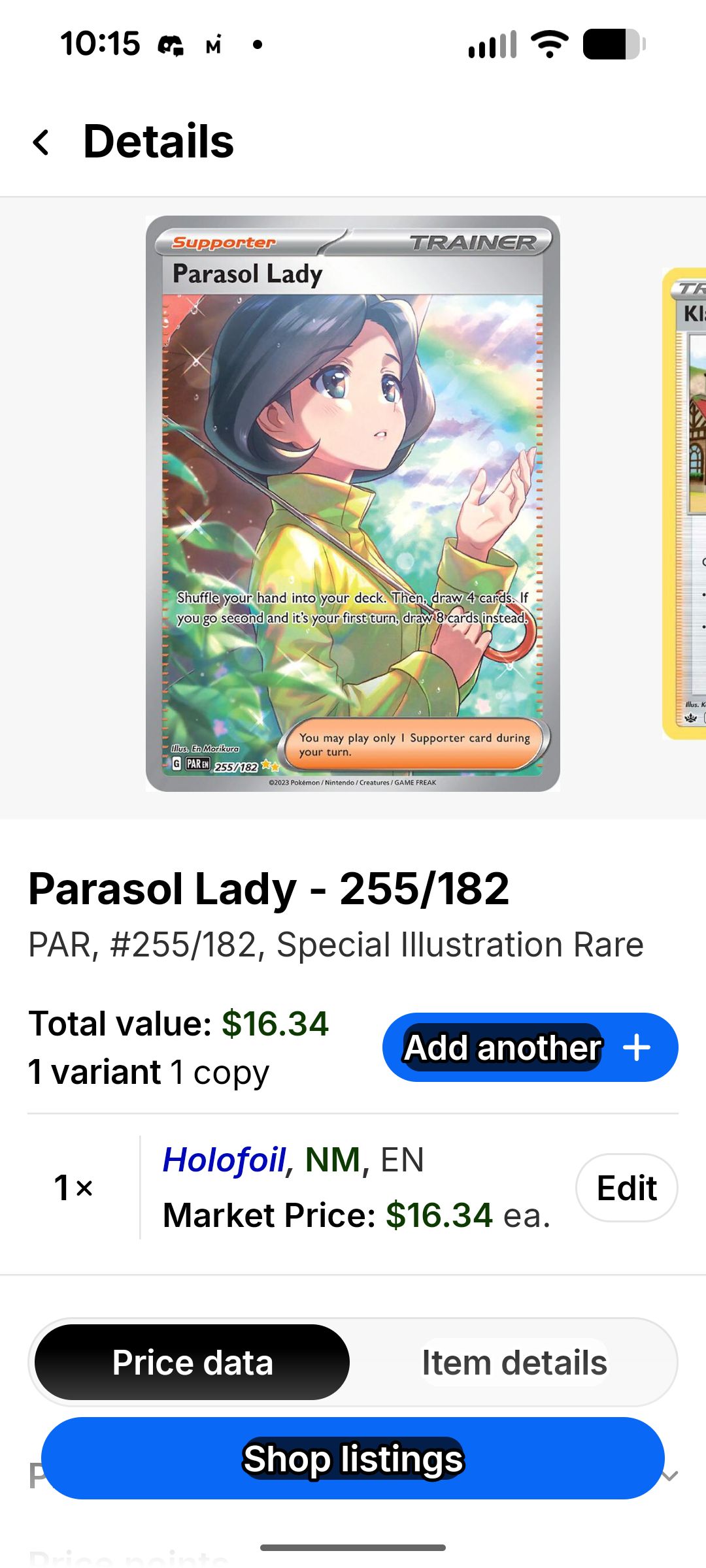 parasol lady pokemon card price - 169/182 - Paradox Rift - Reverse Foil Supporter Rarity 255/182 Parasol Lady - Pokémon