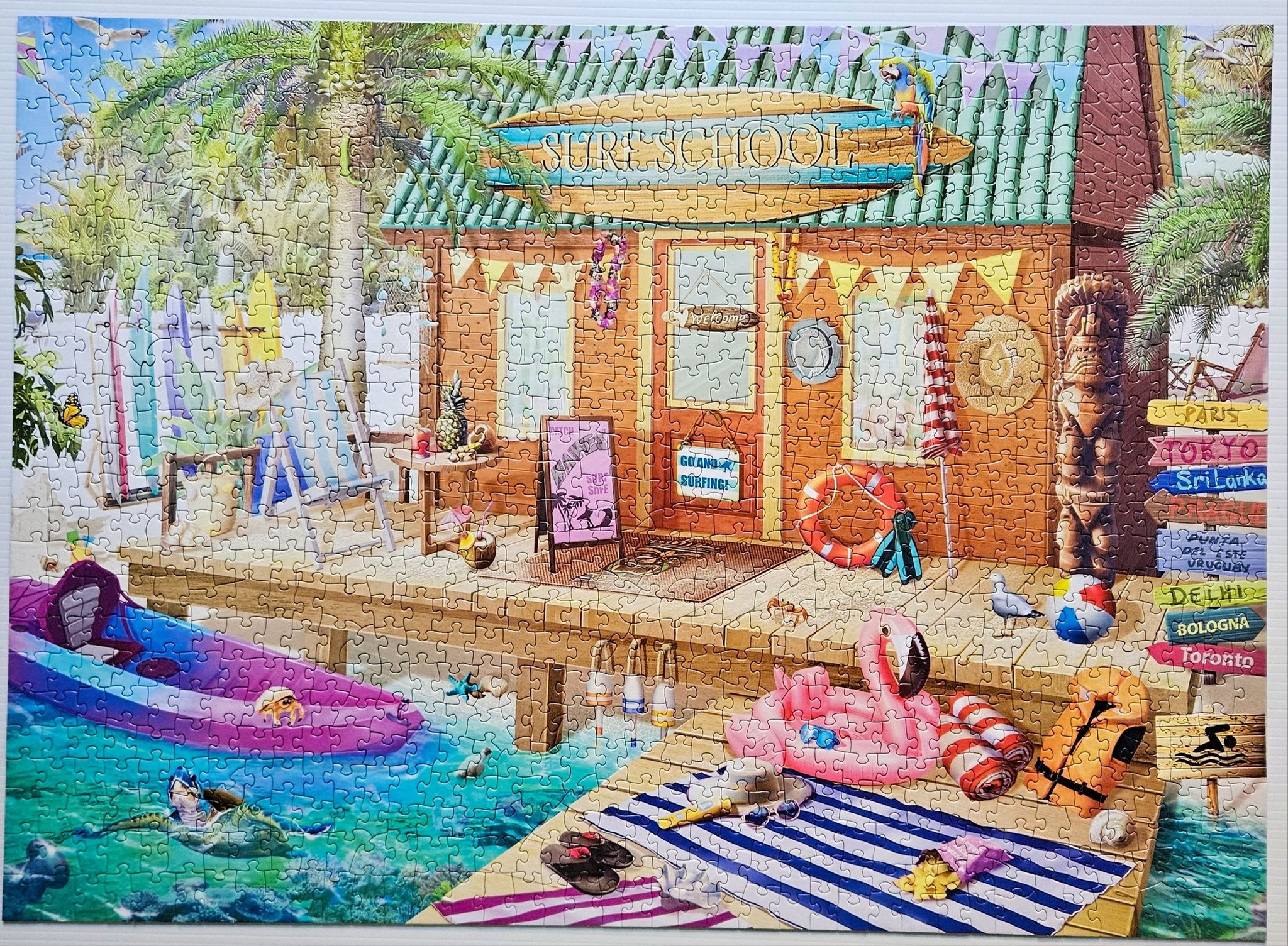 Vibrant Surf School puzzle by Vermont Christmas Company