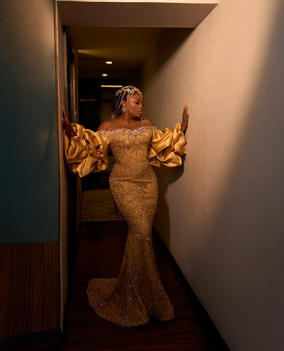out from under go for gold dress Queen mother said: “GO OR HOME” so i obeyed!!! Thank you @beccaneedlesnstitches this beautiful dress!!! @bimpeonakoya 💄💄 @adefunke 💇🏽‍♀️💇🏽‍♀️ Thank you @zackstyling_luxury_ @ayo.makinwa 📹📹 @bimpeonakoya 💄💄 @adefunke GRD