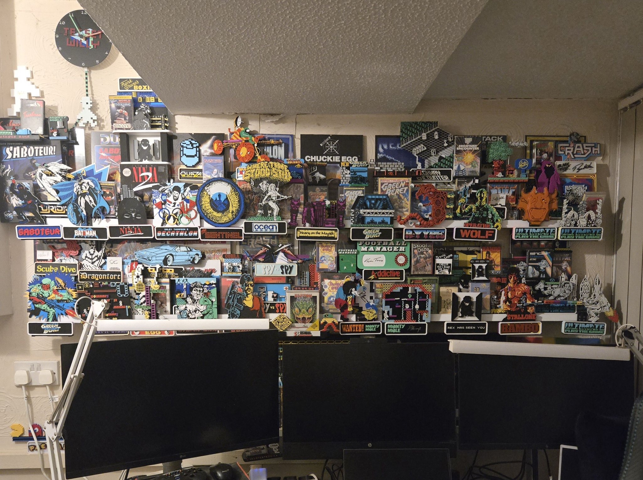 In My Room ZX Spectrum tribute wall behind my desk