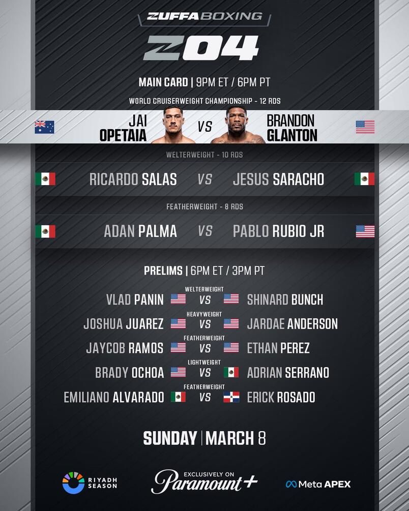 Mornin' fight fans! We kick off the action at the top of the hour