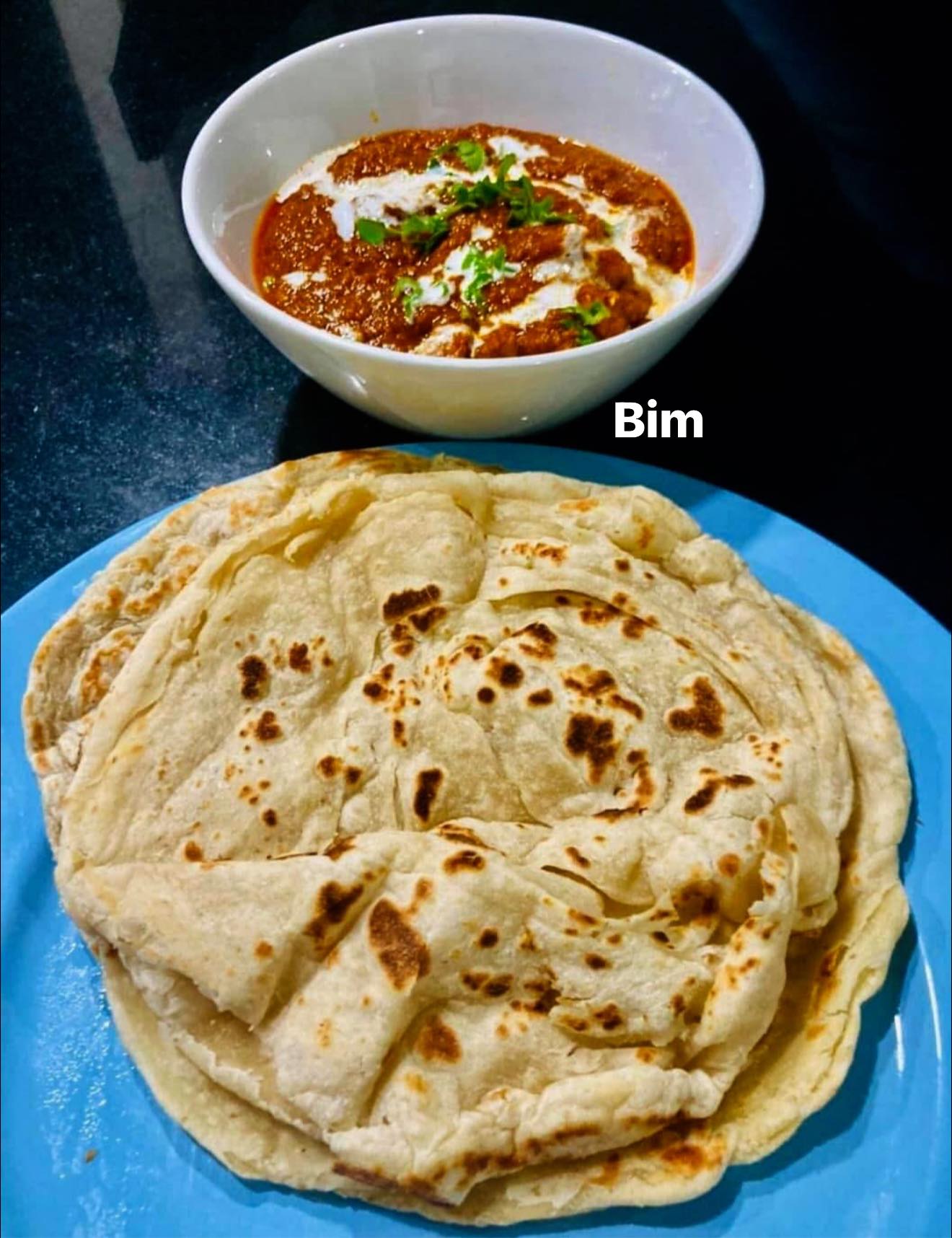 Puttasri - Sourdough discard Paratha Roti serving with Butter Chicken ...