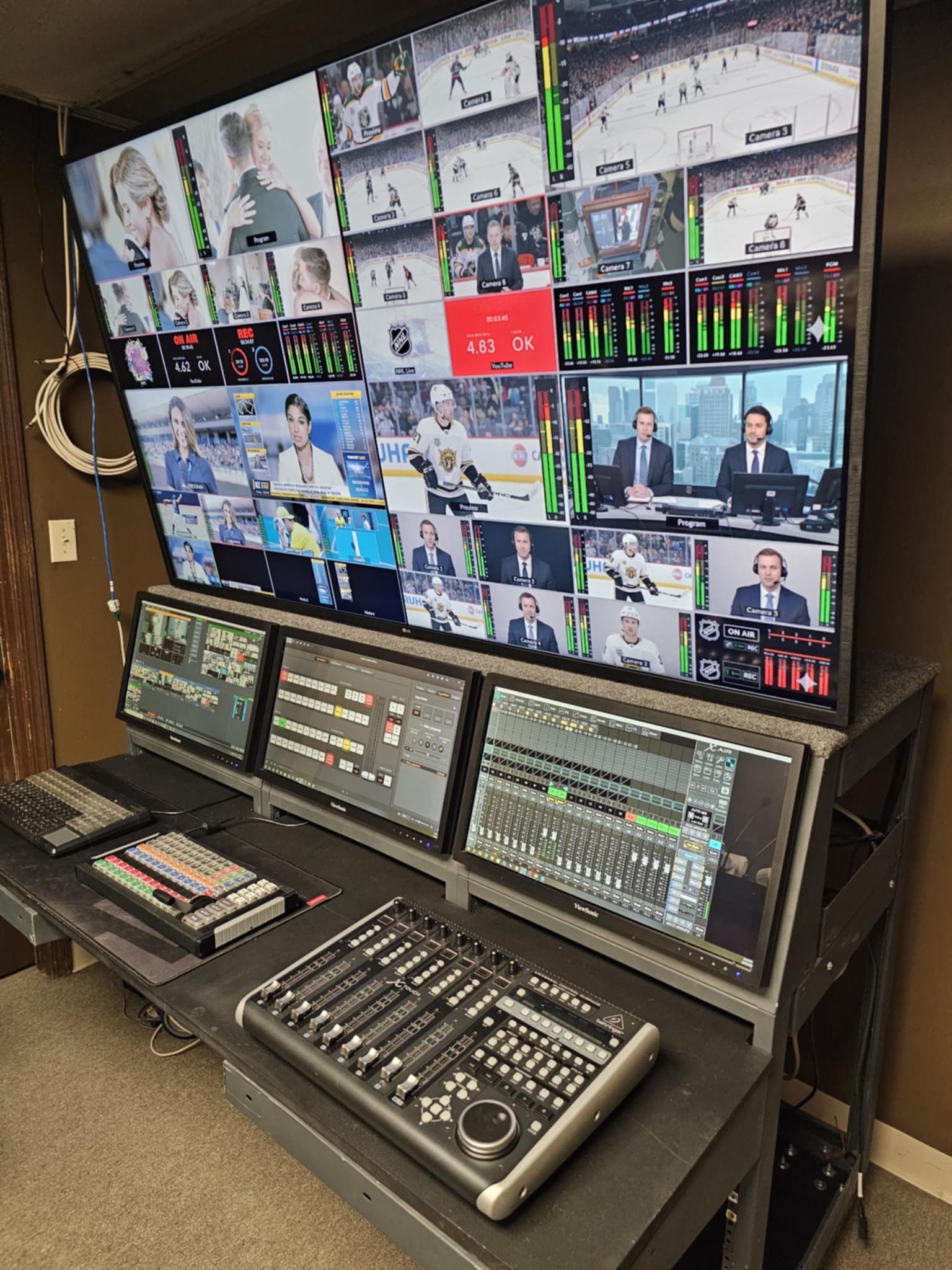 Professional Broadcast Production Desk - With Control Surfaces and ...