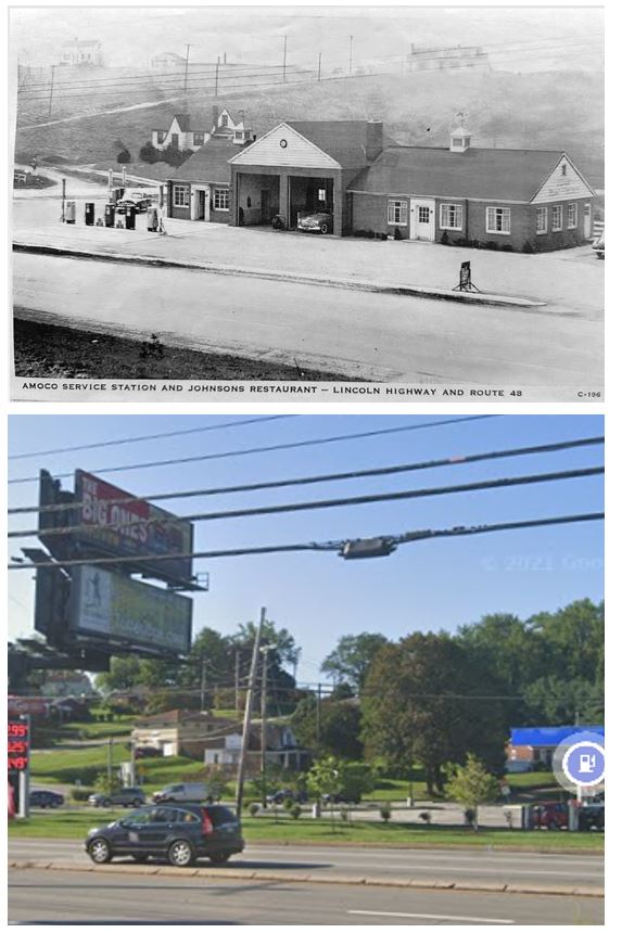 Lincoln Highway intersection circa 1950