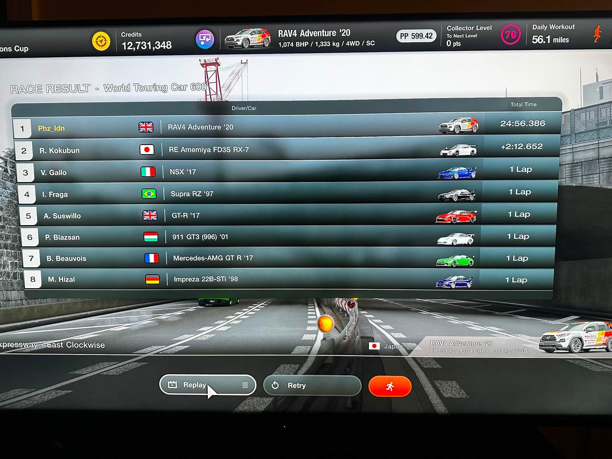 RAV4 tune for Tokyo 600pp in Gran Turismo 7