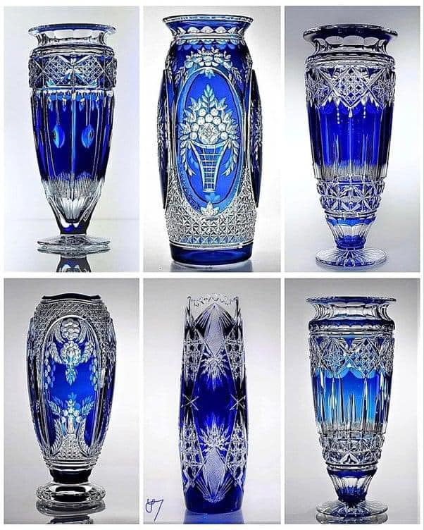 ART NOUVEAU CRYSTAL VAL SAINT LAMBERT VASE, circa 1900. H: 43cm