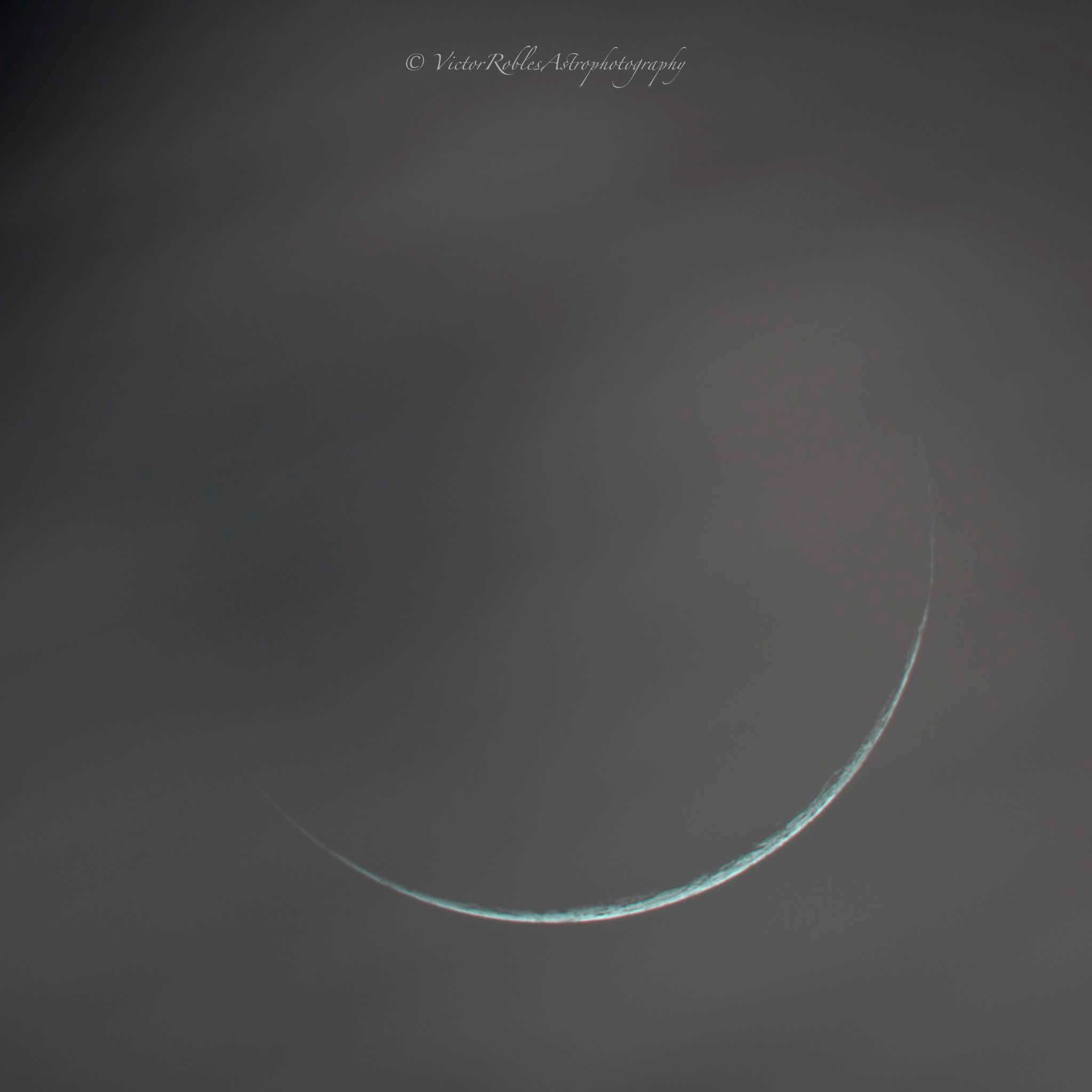 Waning Crescent Moon with 2% illumination, captured with ZWO
