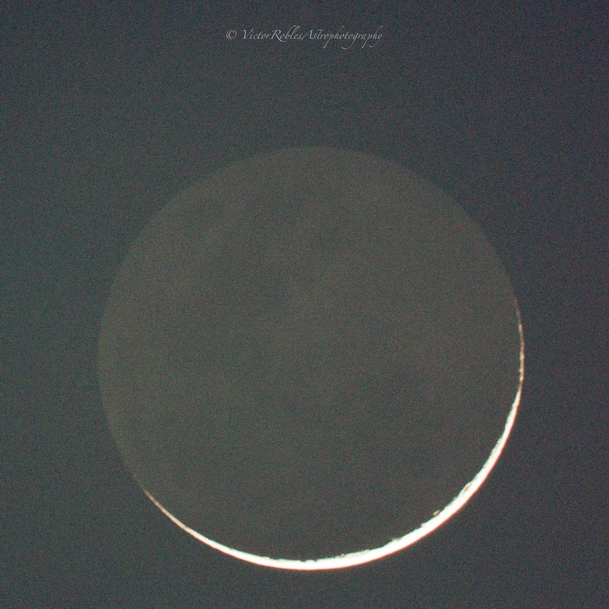 Waning Crescent Moon with 2% illumination, captured with ZWO