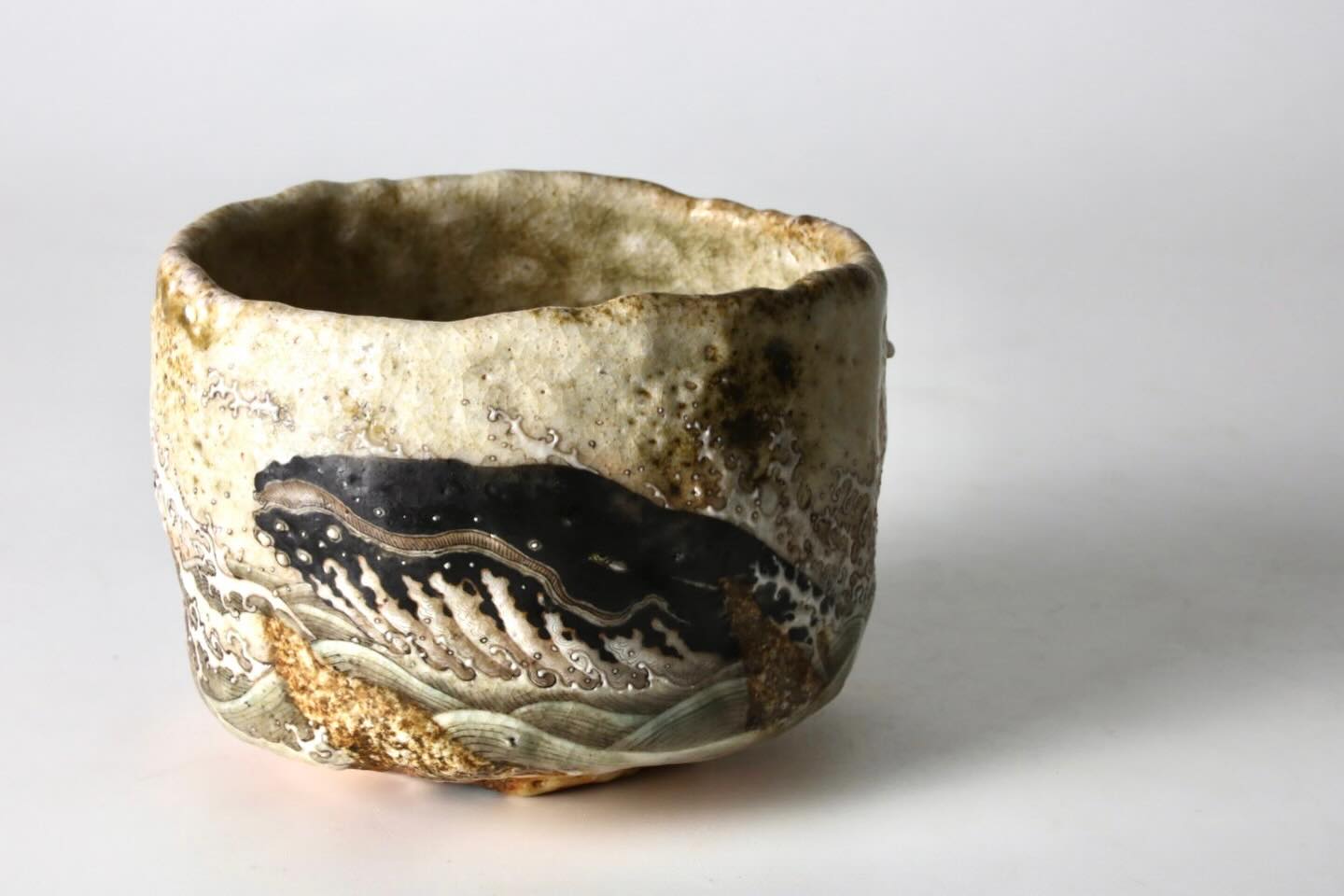 Shino Whale/ 志野えびす Tea-bowl/茶碗 2026 The work will be shown
