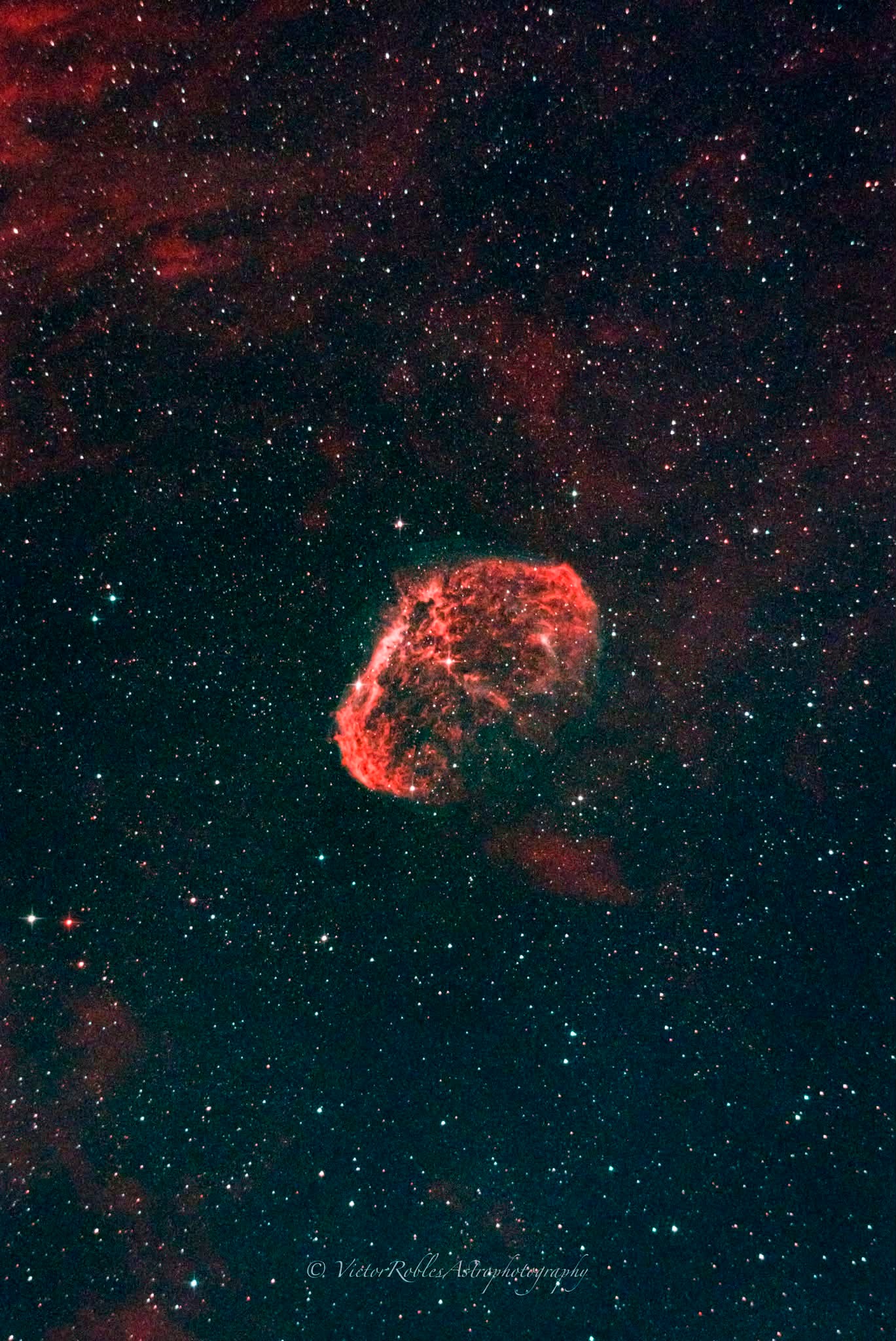 Crescent nebula ngc 6888 astrophotography with zwo asi2600mc camera