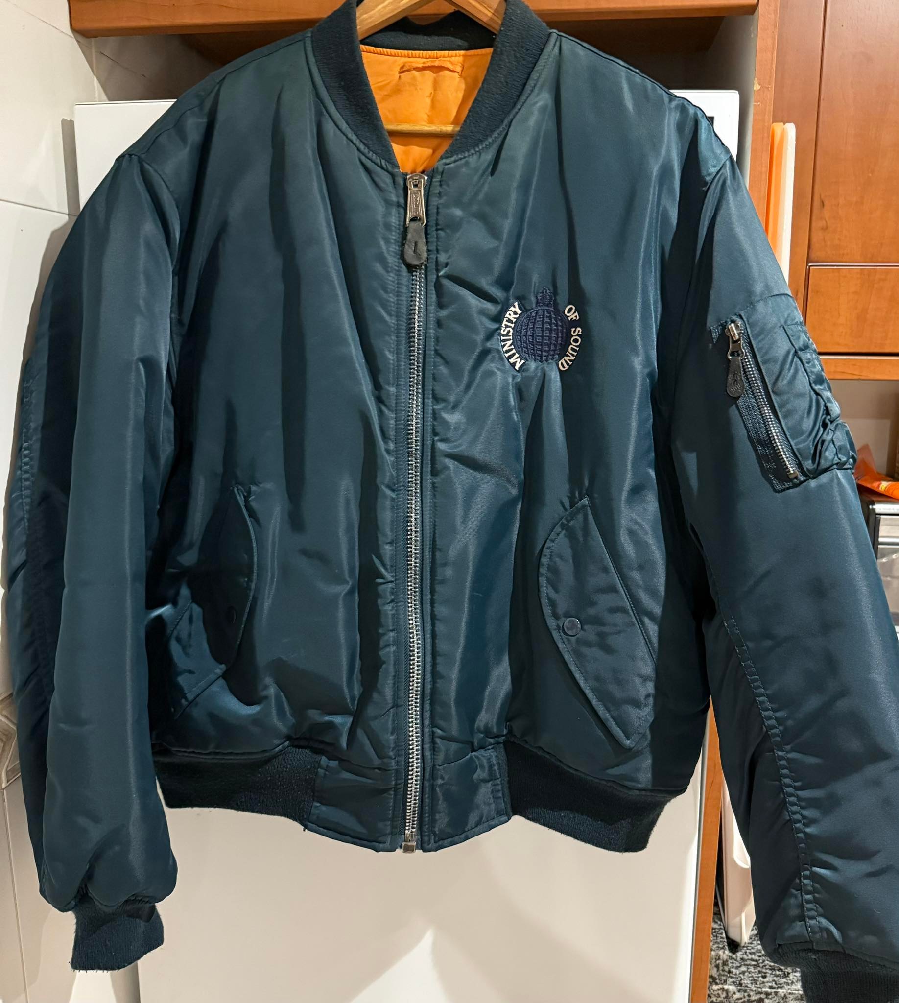 Original 90s Vintage MA-1 Ministry of Sound Bomber Jacket. Owned 